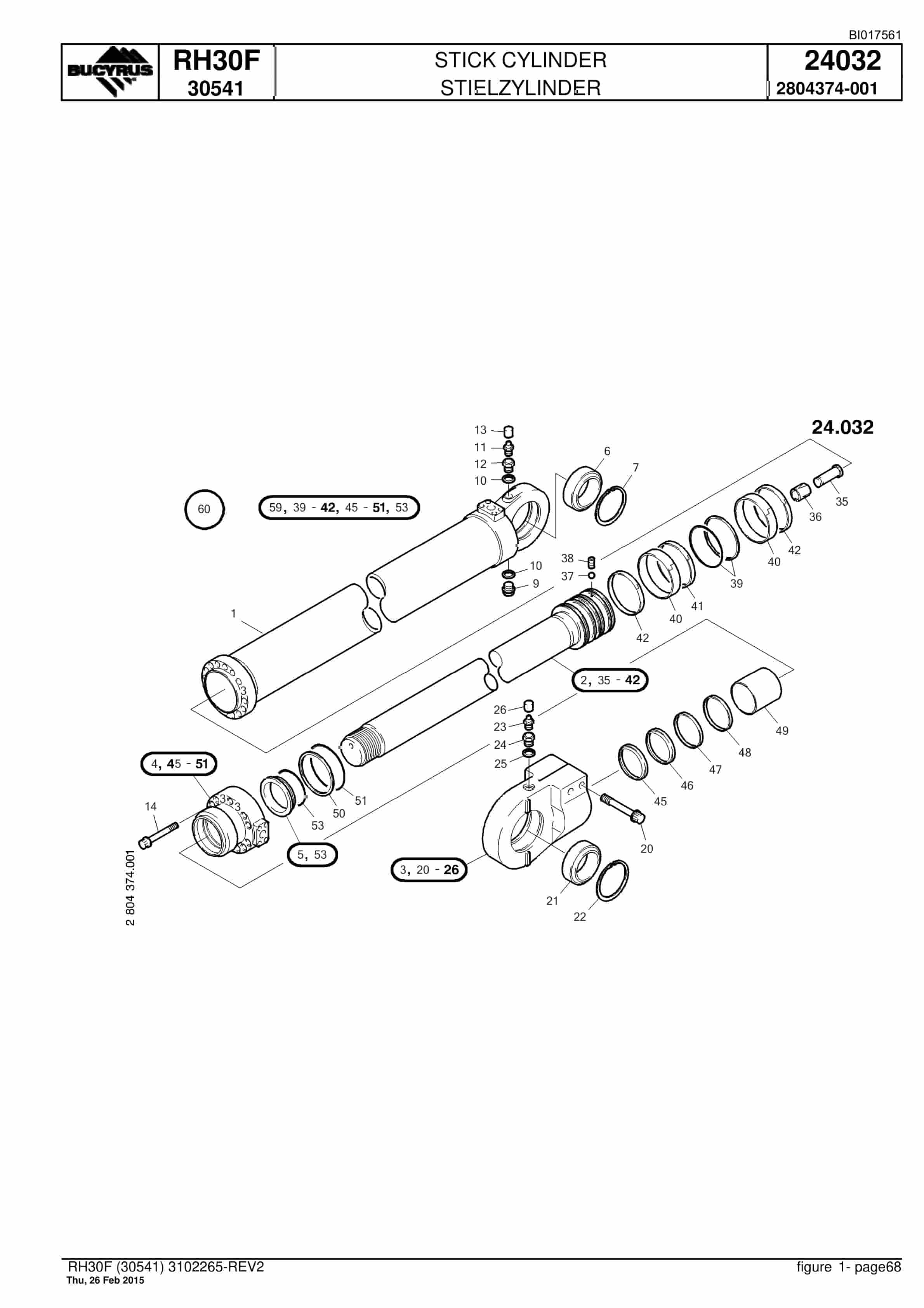 Caterpillar RH30F Hydraulic Shovel Spare Parts Manual BI017561-2