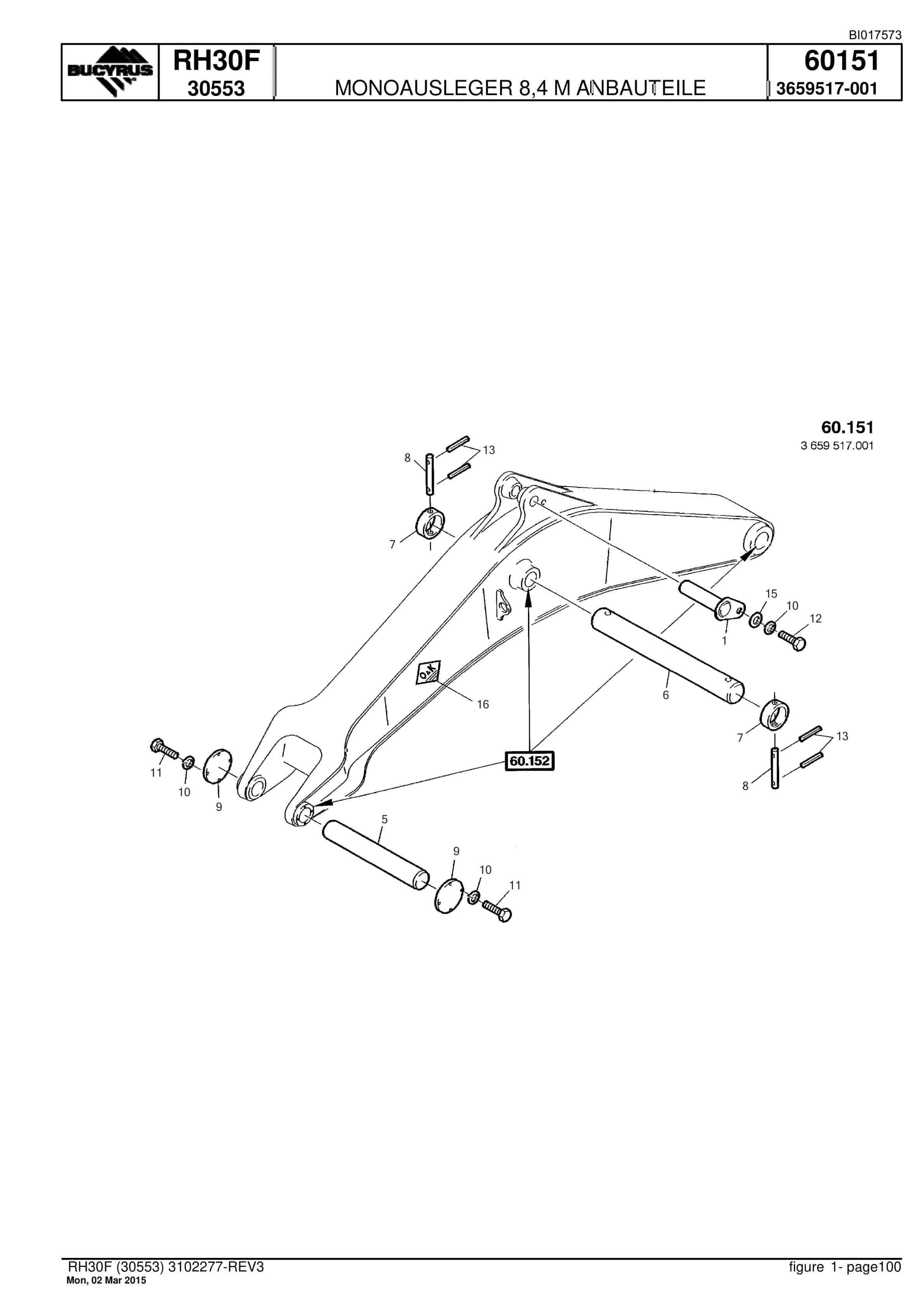 Caterpillar RH30F Hydraulic Shovel Spare Parts Manual BI017573-3