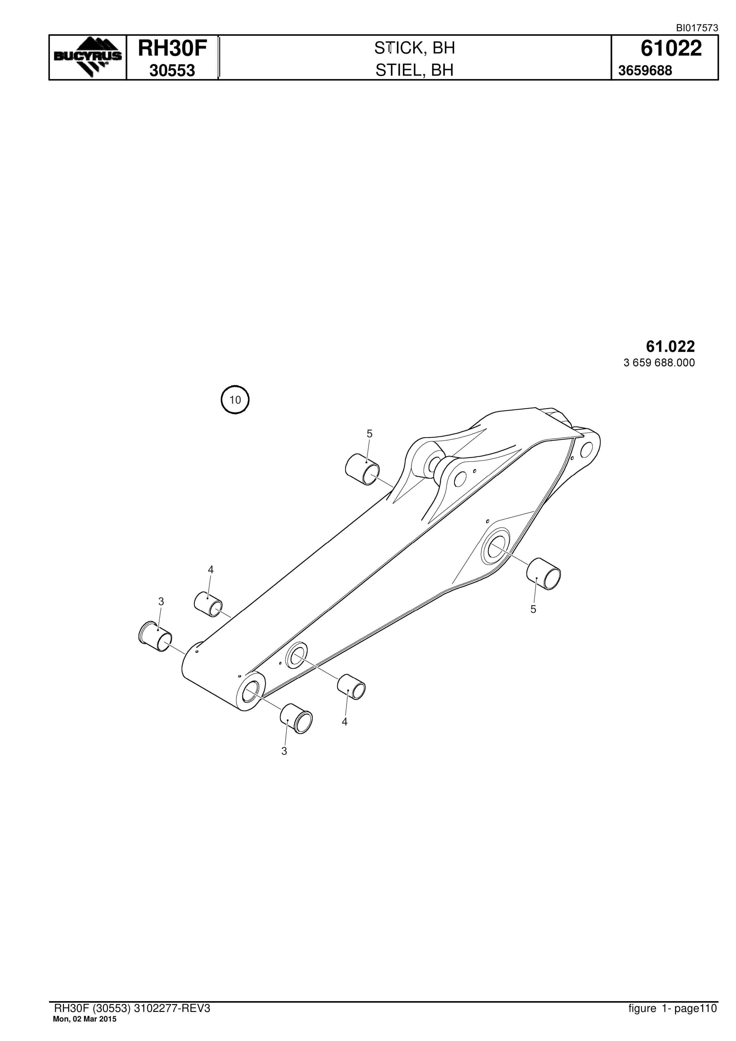 Caterpillar RH30F Hydraulic Shovel Spare Parts Manual BI017573-4