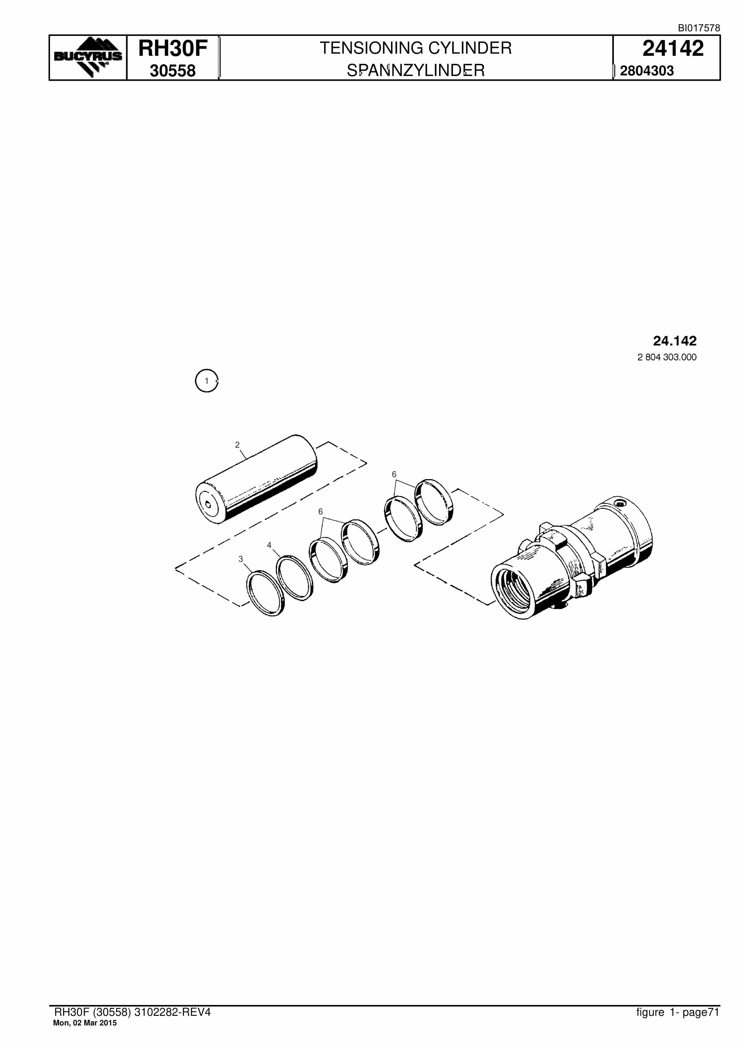 Caterpillar RH30F Hydraulic Shovel Spare Parts Manual BI017578-2