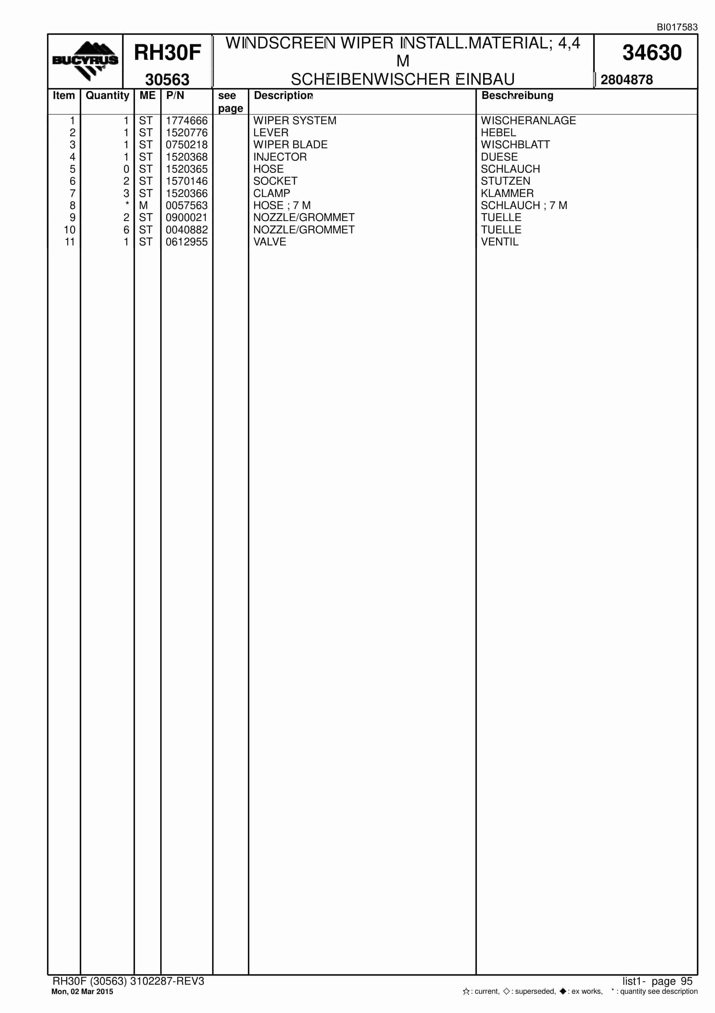 Caterpillar RH30F Hydraulic Shovel Spare Parts Manual BI017583-3