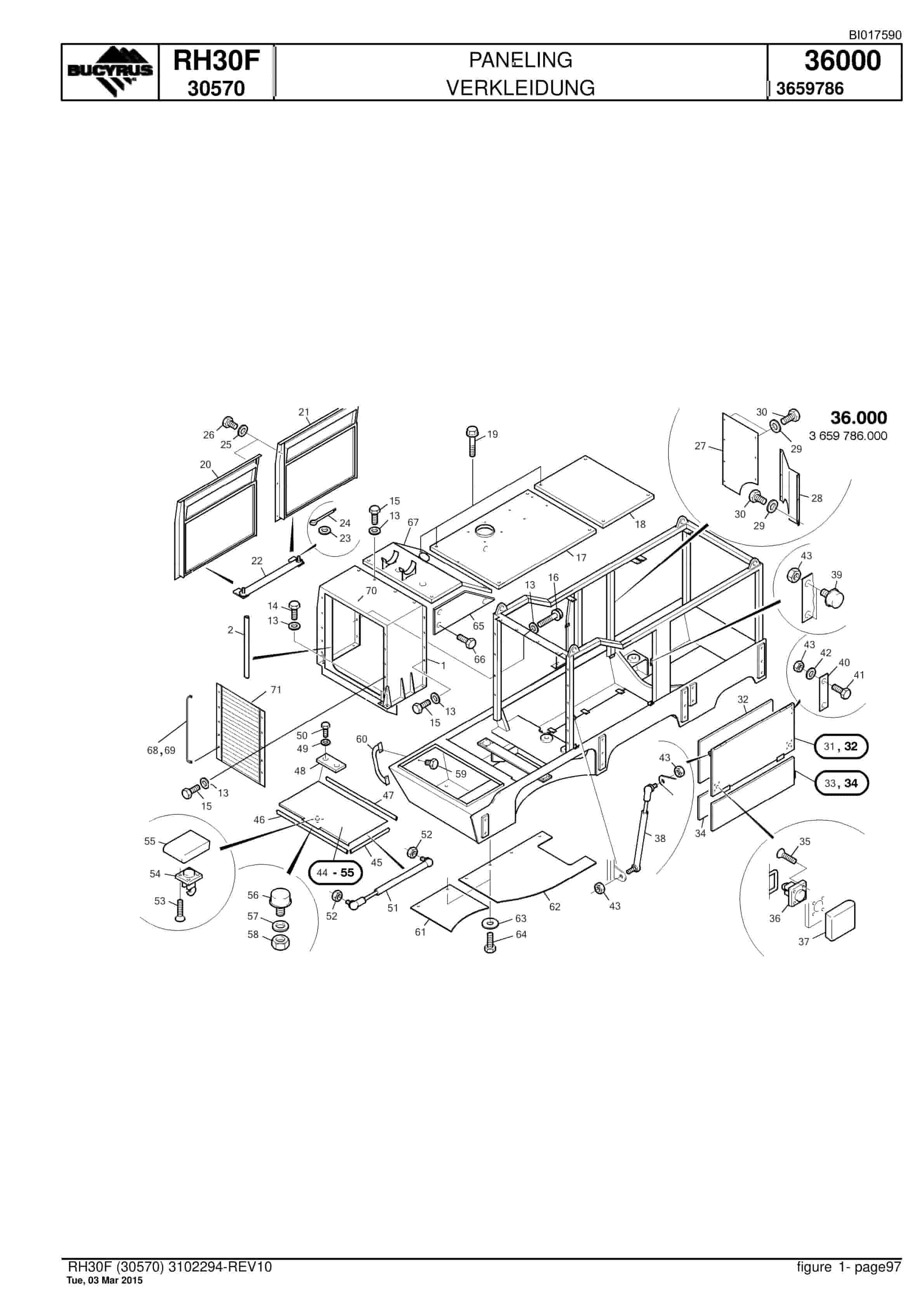 Caterpillar RH30F Hydraulic Shovel Spare Parts Manual BI017590-3