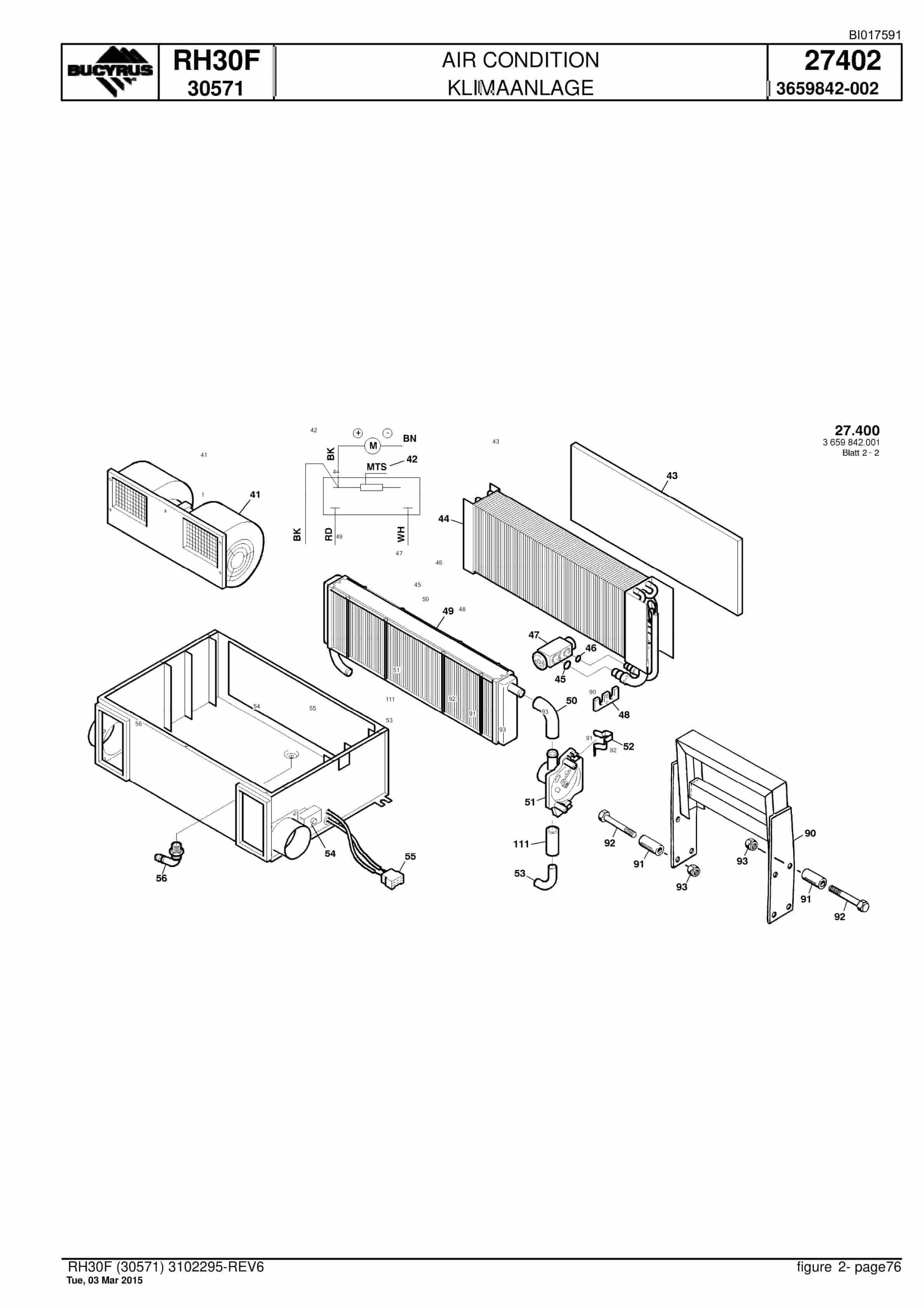 Caterpillar RH30F Hydraulic Shovel Spare Parts Manual BI017591-2