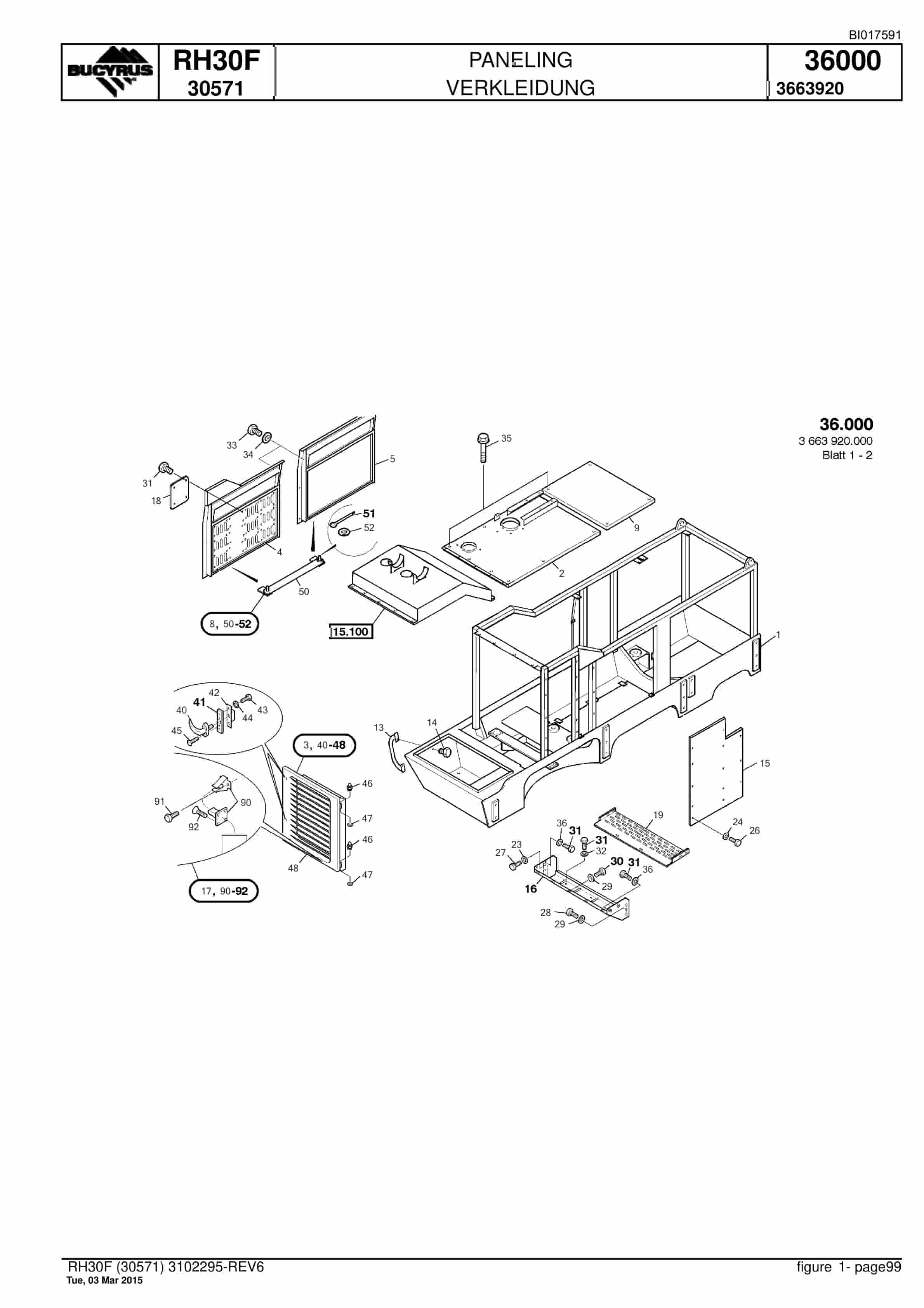 Caterpillar RH30F Hydraulic Shovel Spare Parts Manual BI017591-3