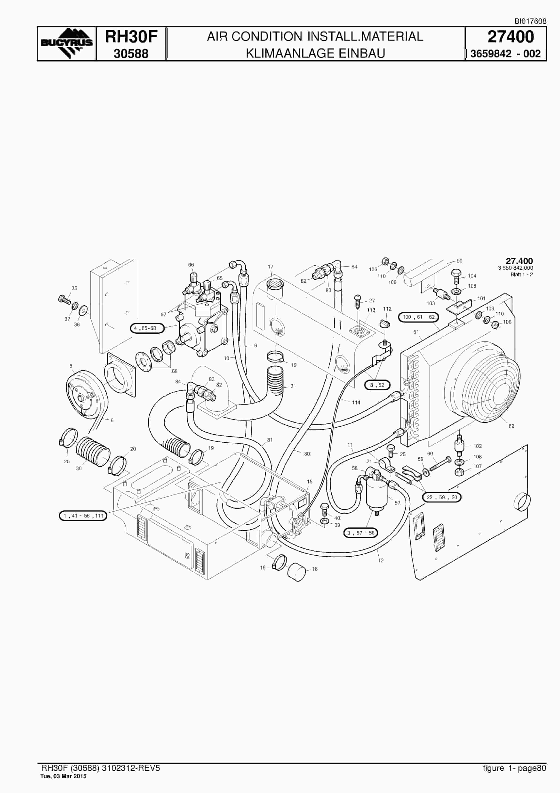 Caterpillar RH30F Hydraulic Shovel Spare Parts Manual BI017608-2