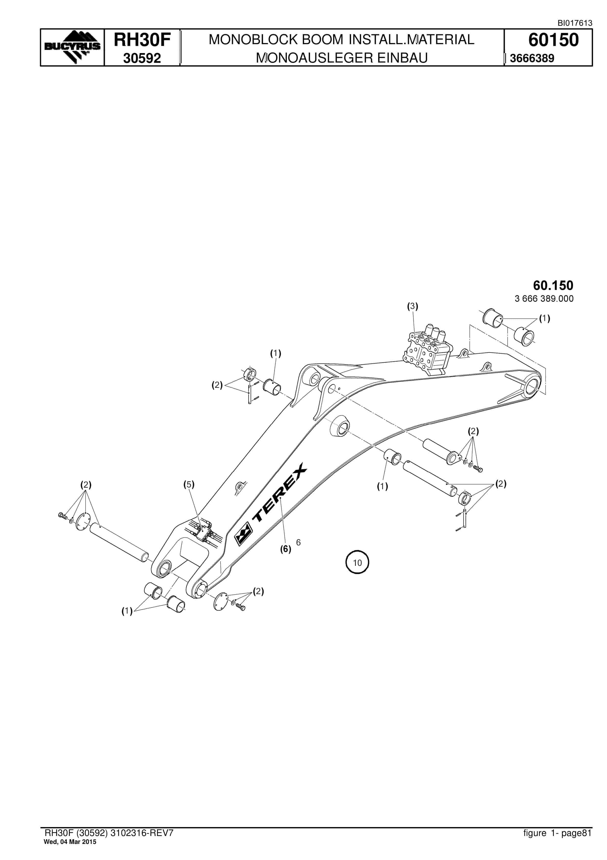 Caterpillar RH30F Hydraulic Shovel Spare Parts Manual BI017613-3