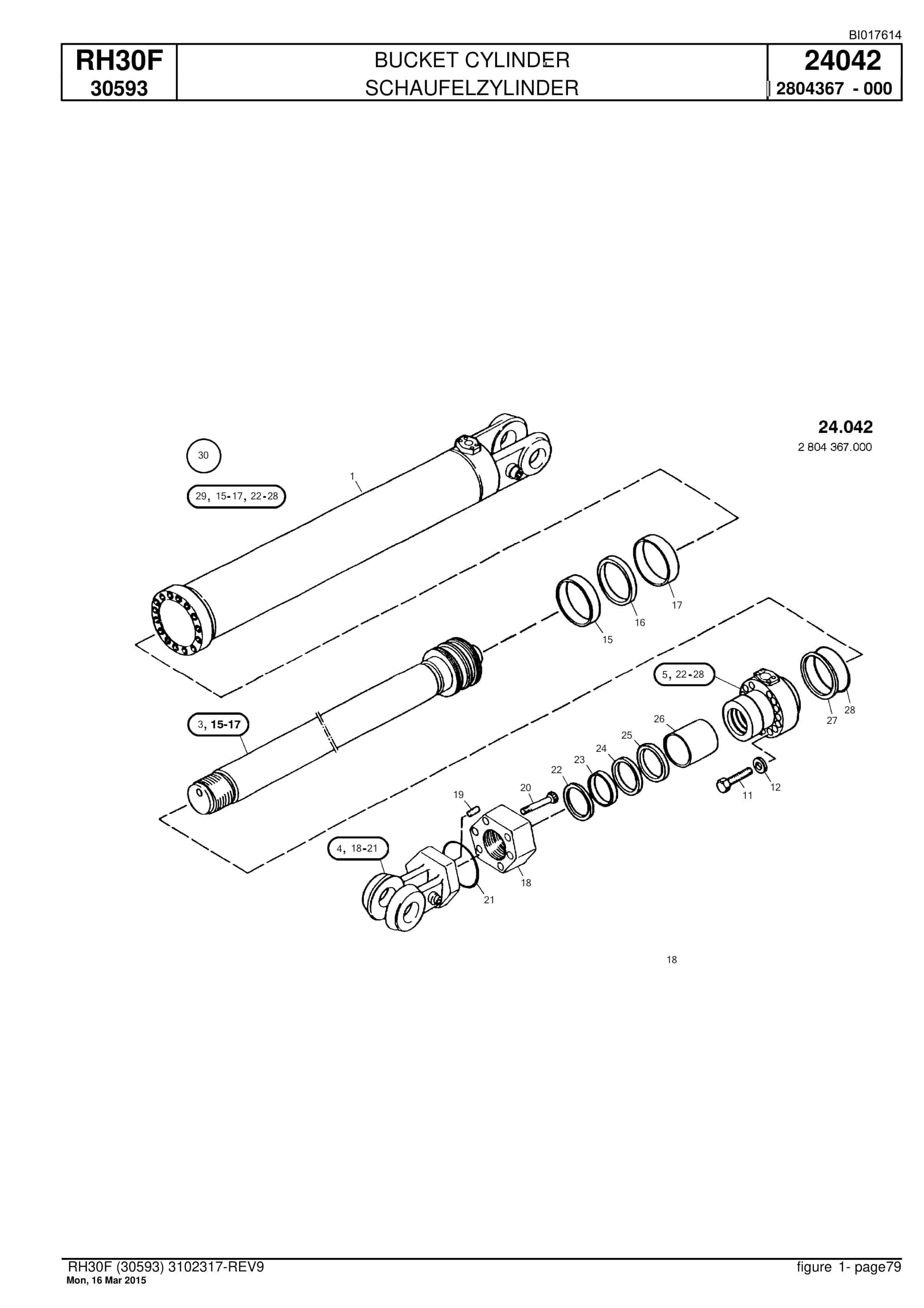 Caterpillar RH30F Hydraulic Shovel Spare Parts Manual BI017614-2