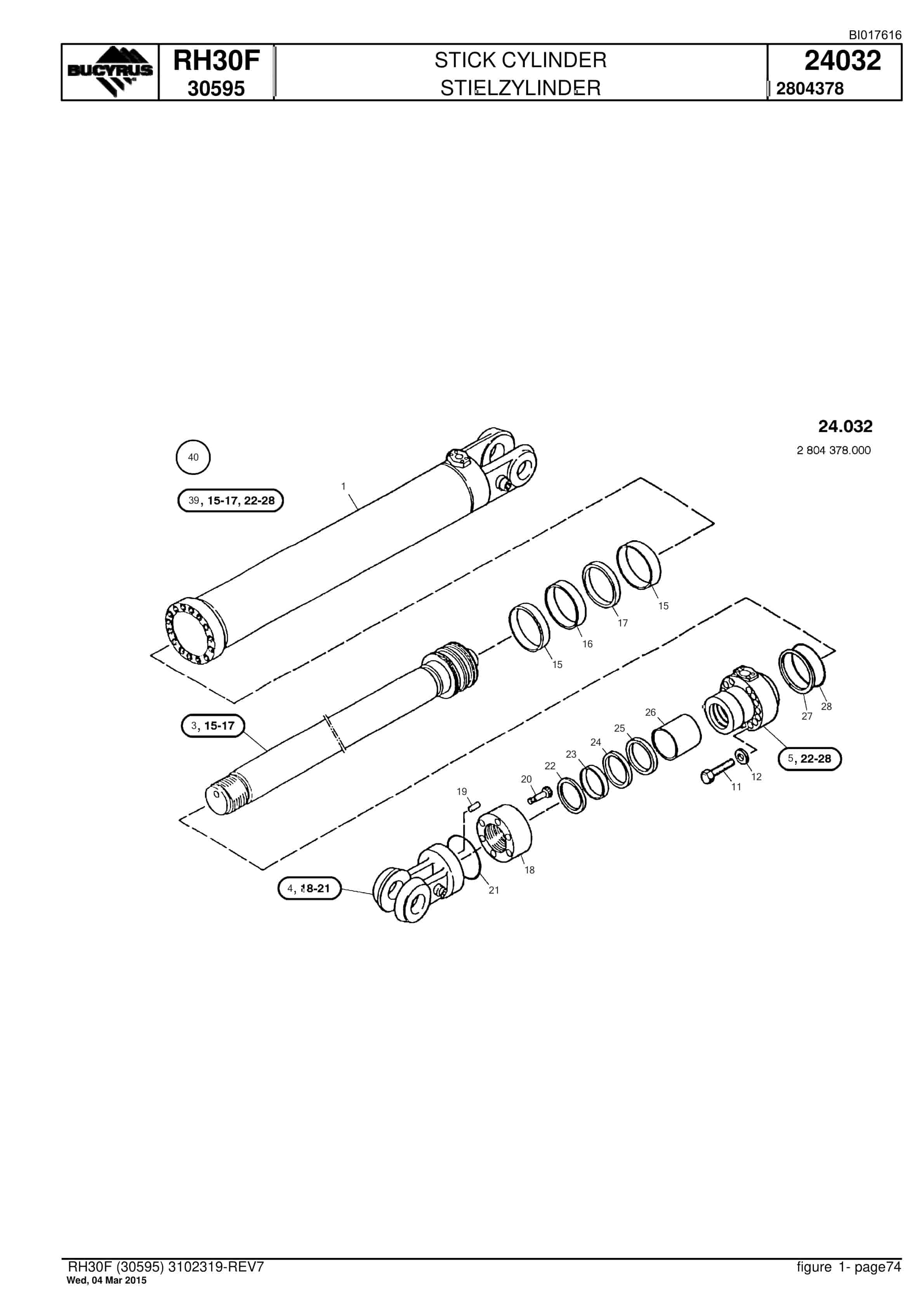 Caterpillar RH30F Hydraulic Shovel Spare Parts Manual BI017616-2