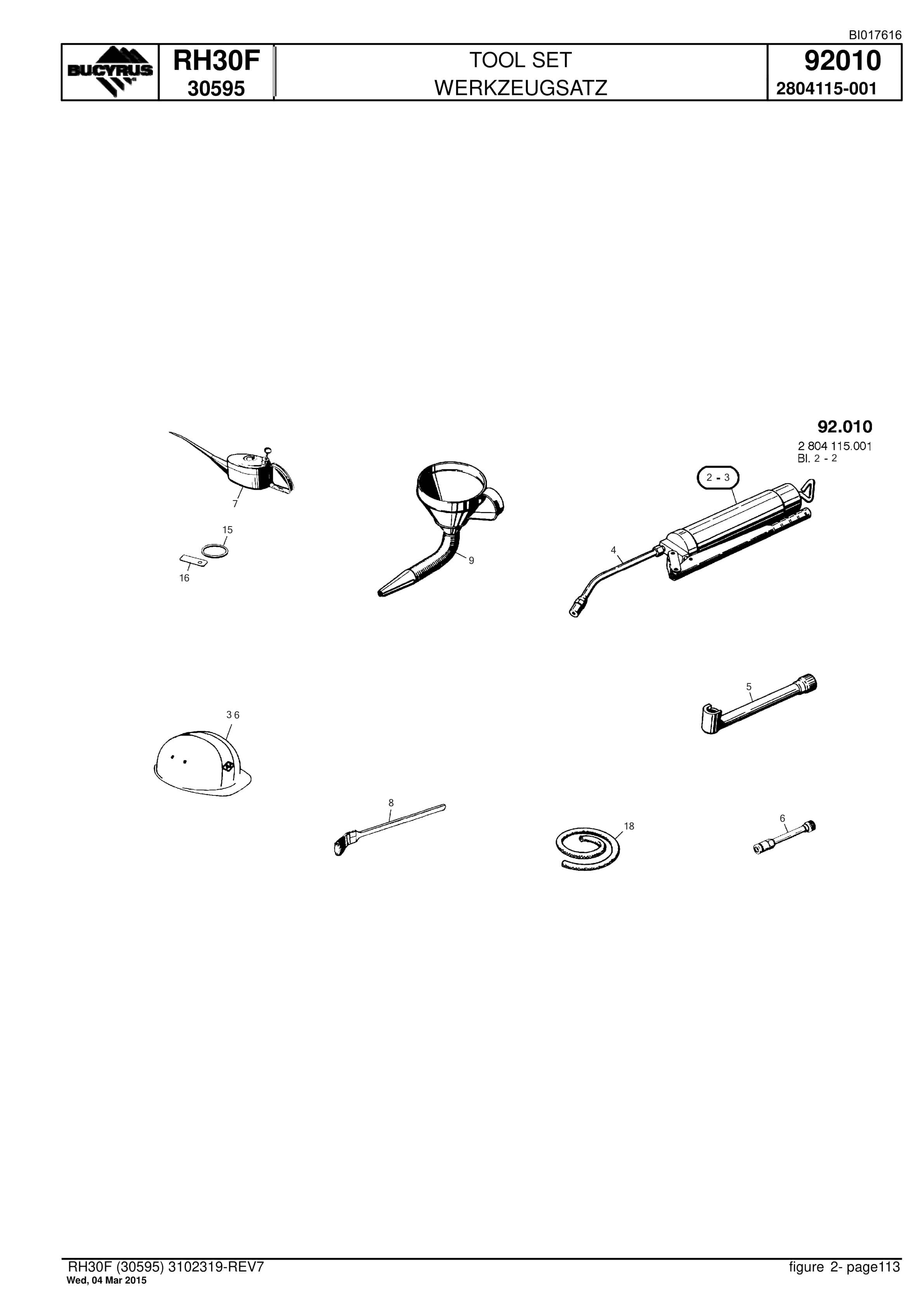 Caterpillar RH30F Hydraulic Shovel Spare Parts Manual BI017616-5