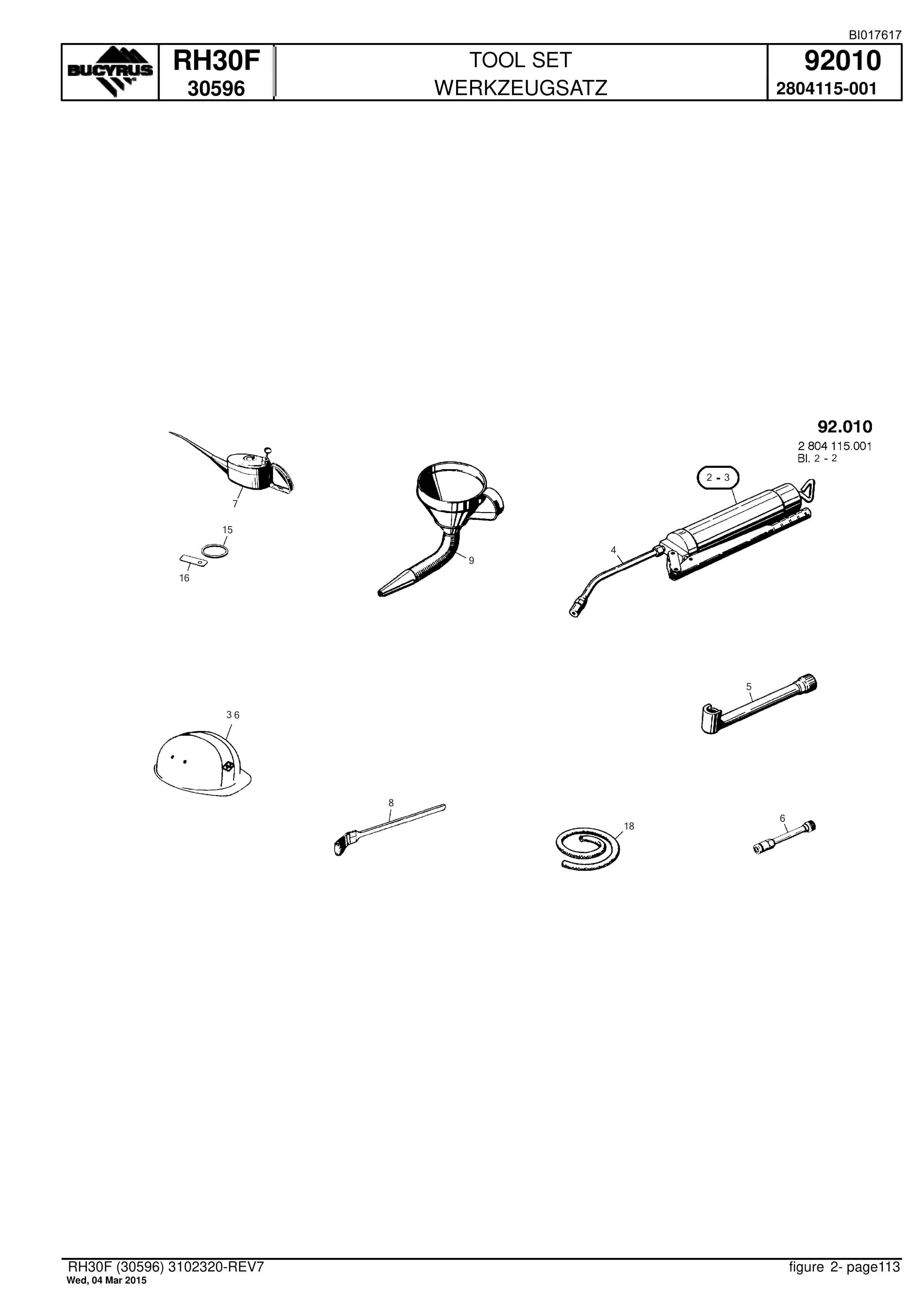 Caterpillar RH30F Hydraulic Shovel Spare Parts Manual BI017617-5