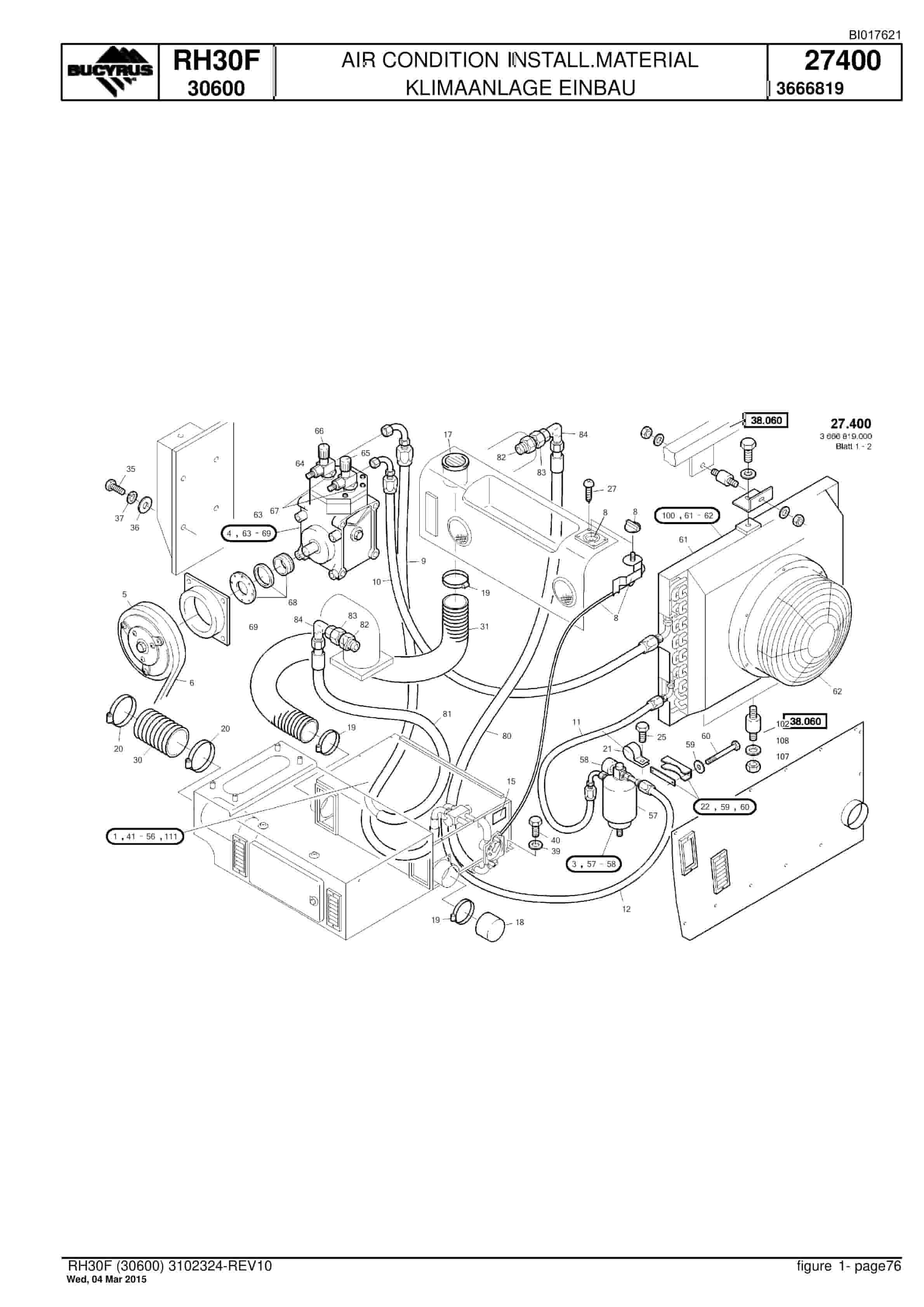 Caterpillar RH30F Hydraulic Shovel Spare Parts Manual BI017621-2