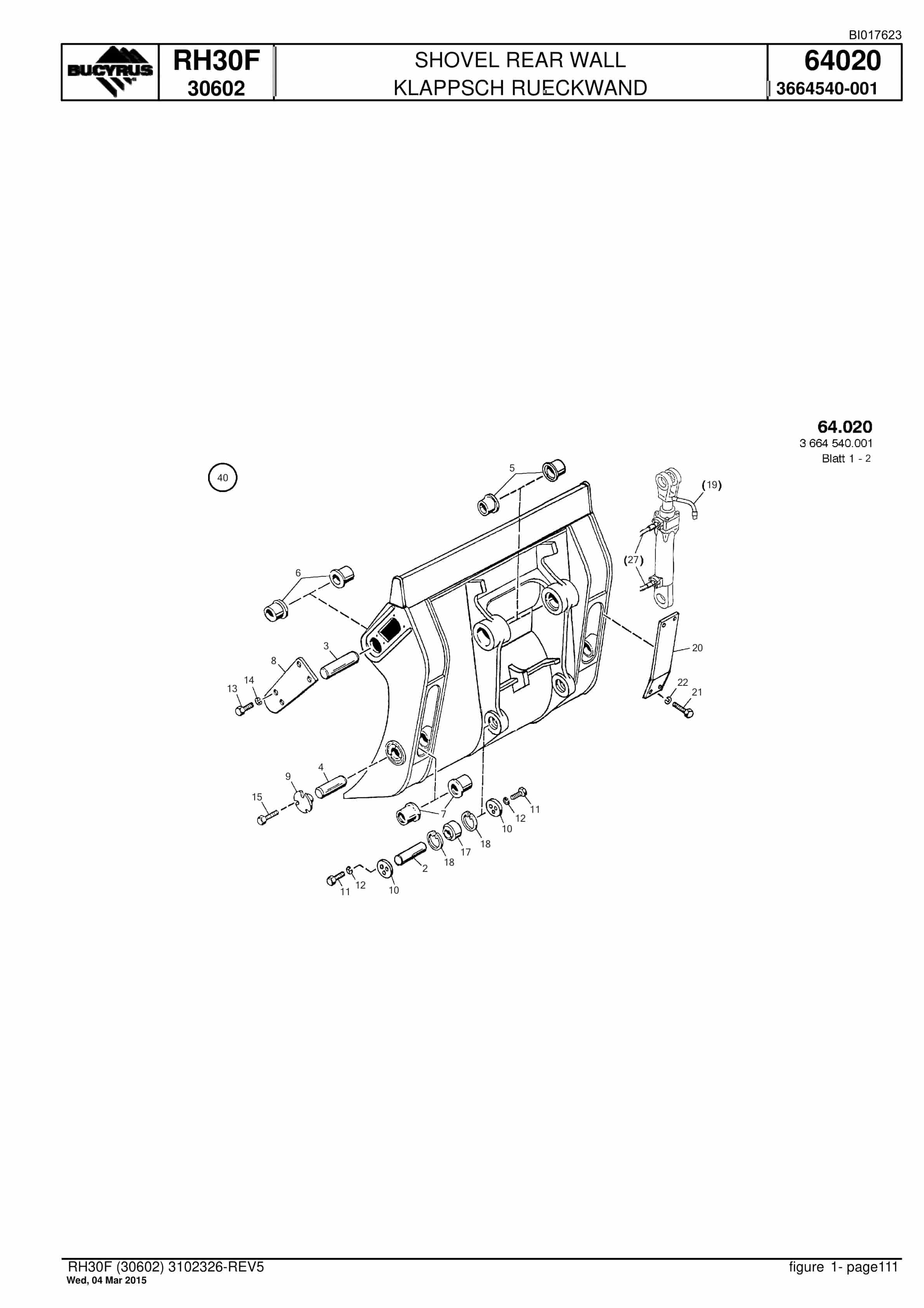Caterpillar RH30F Hydraulic Shovel Spare Parts Manual BI017623-4