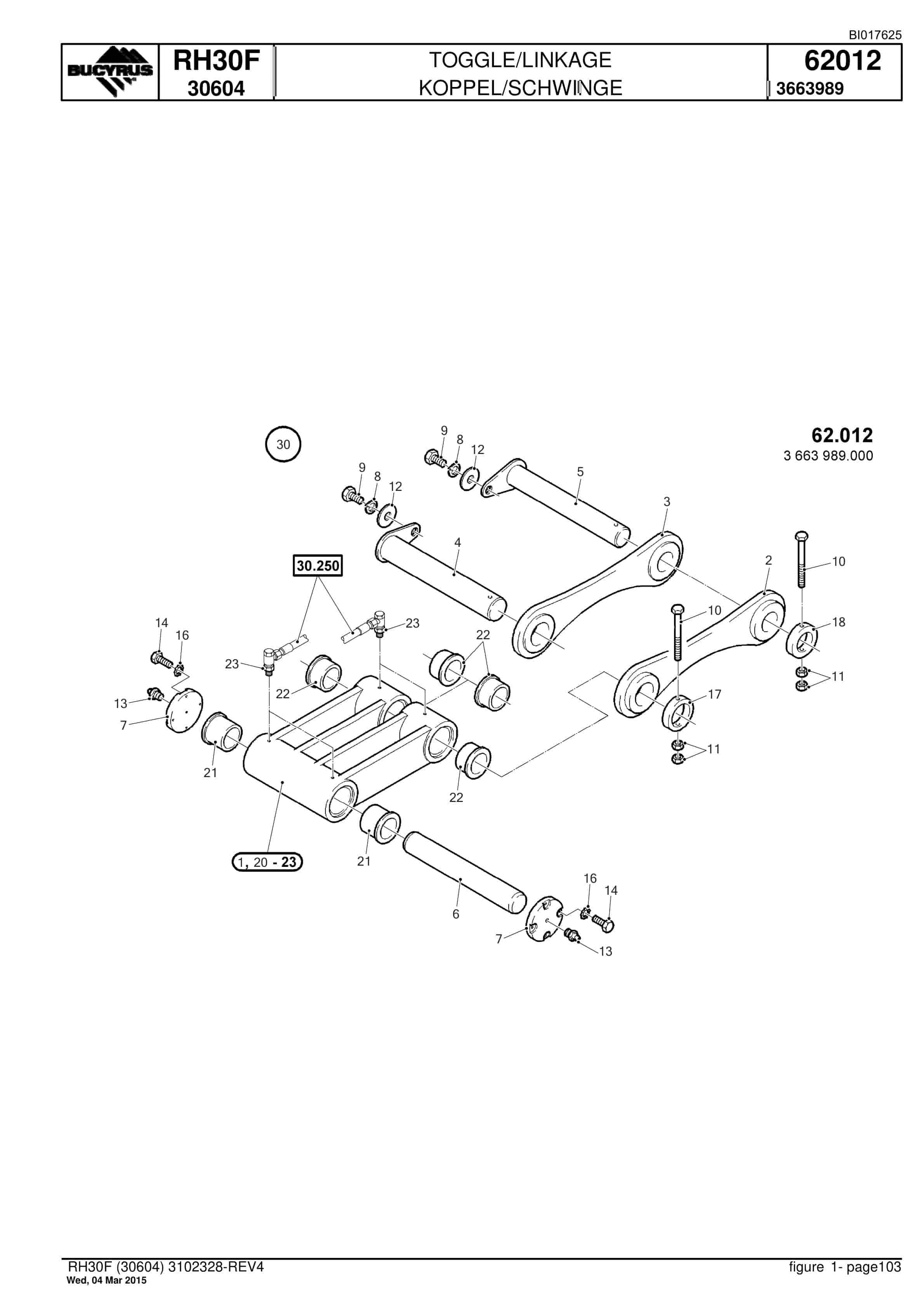 Caterpillar RH30F Hydraulic Shovel Spare Parts Manual BI017625-4