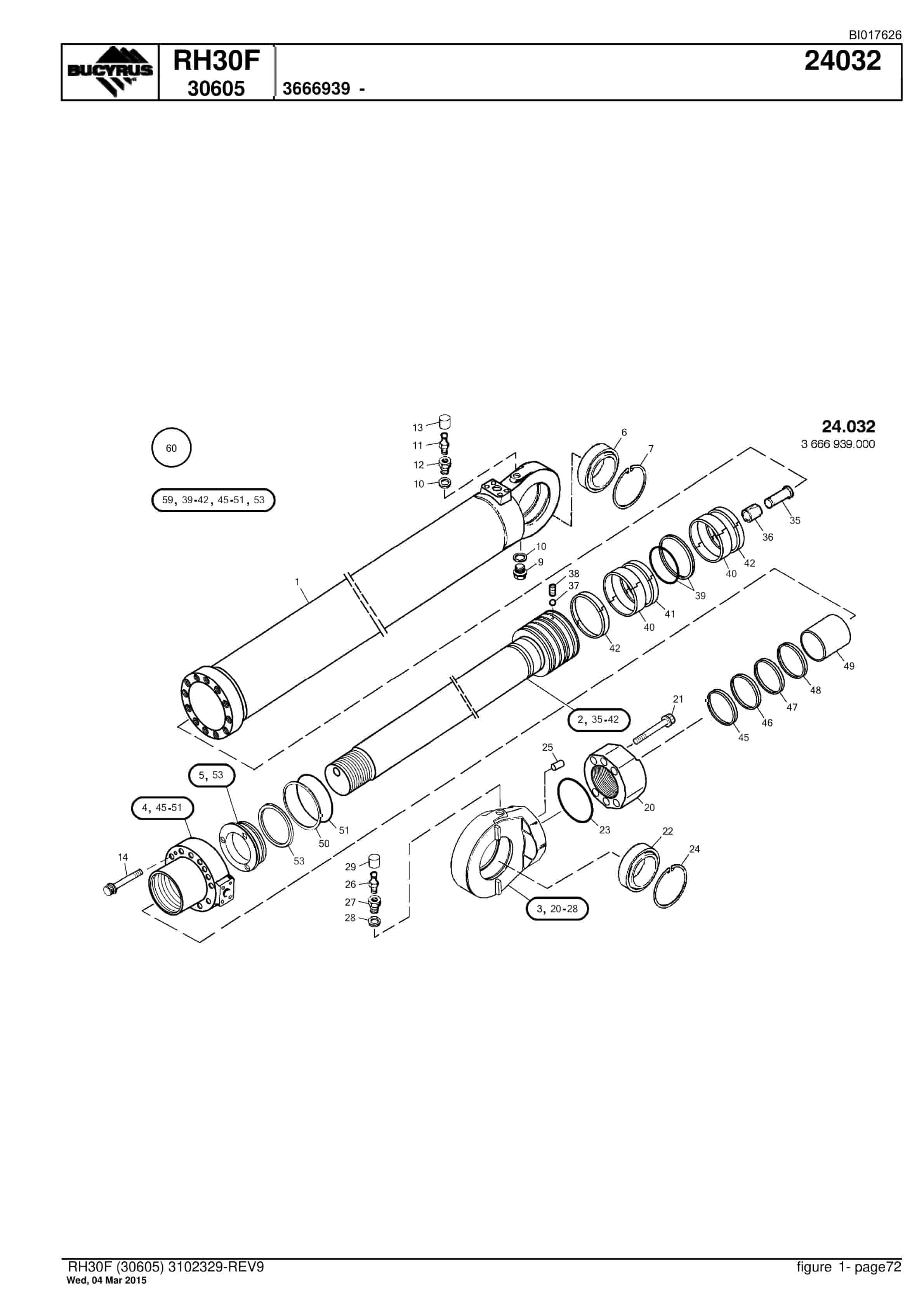 Caterpillar RH30F Hydraulic Shovel Spare Parts Manual BI017626-2