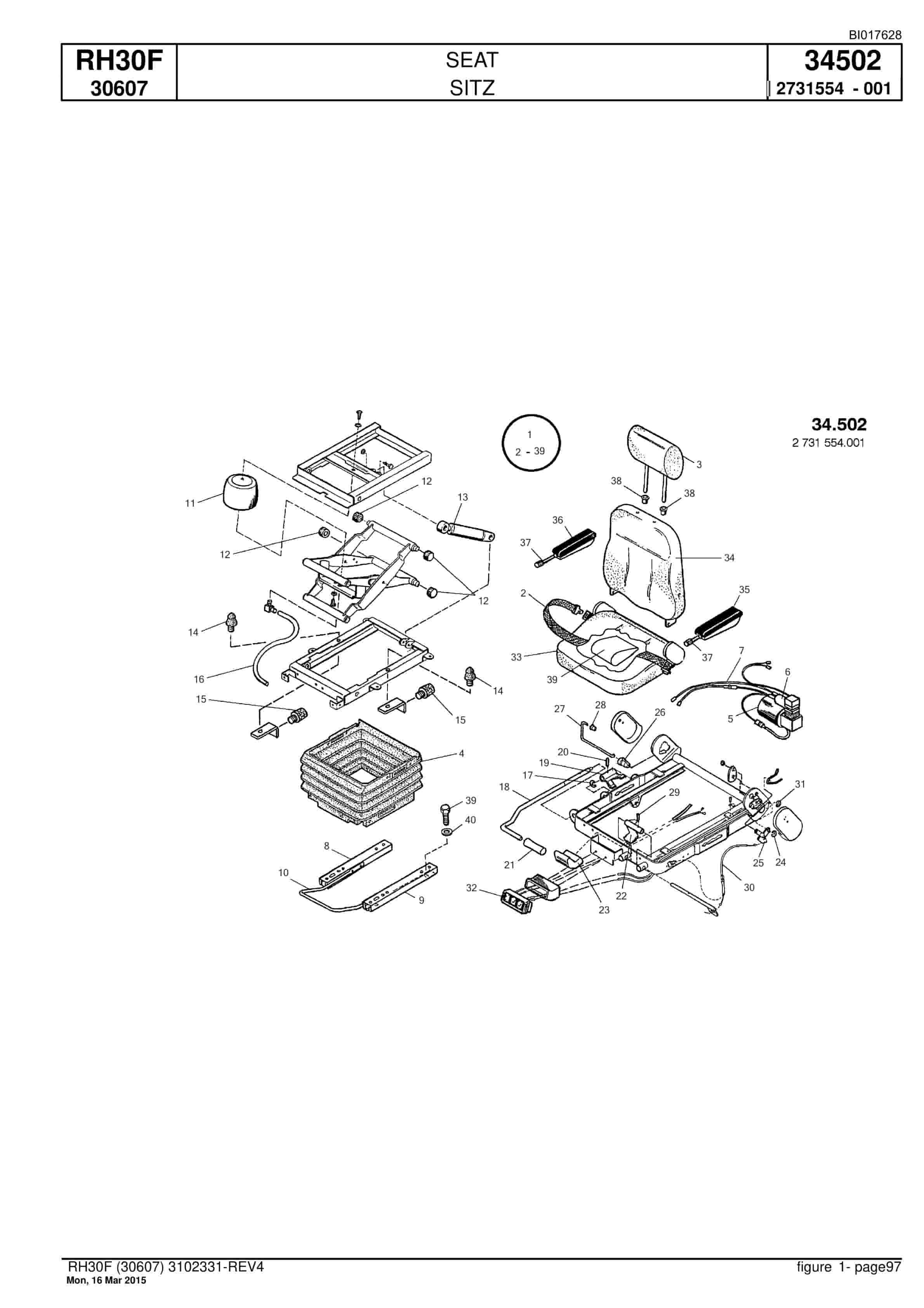Caterpillar RH30F Hydraulic Shovel Spare Parts Manual BI017628-3