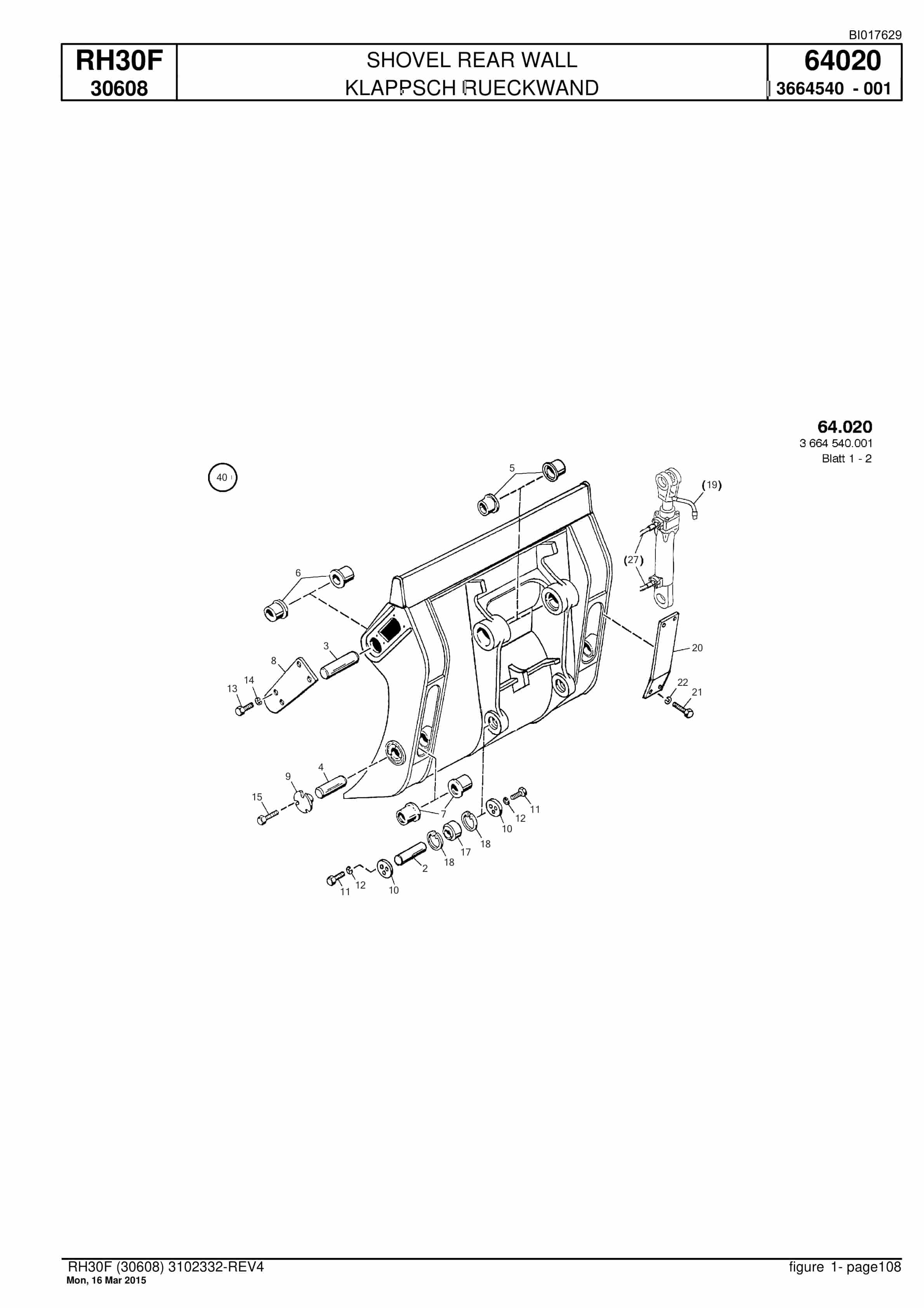 Caterpillar RH30F Hydraulic Shovel Spare Parts Manual BI017629-4
