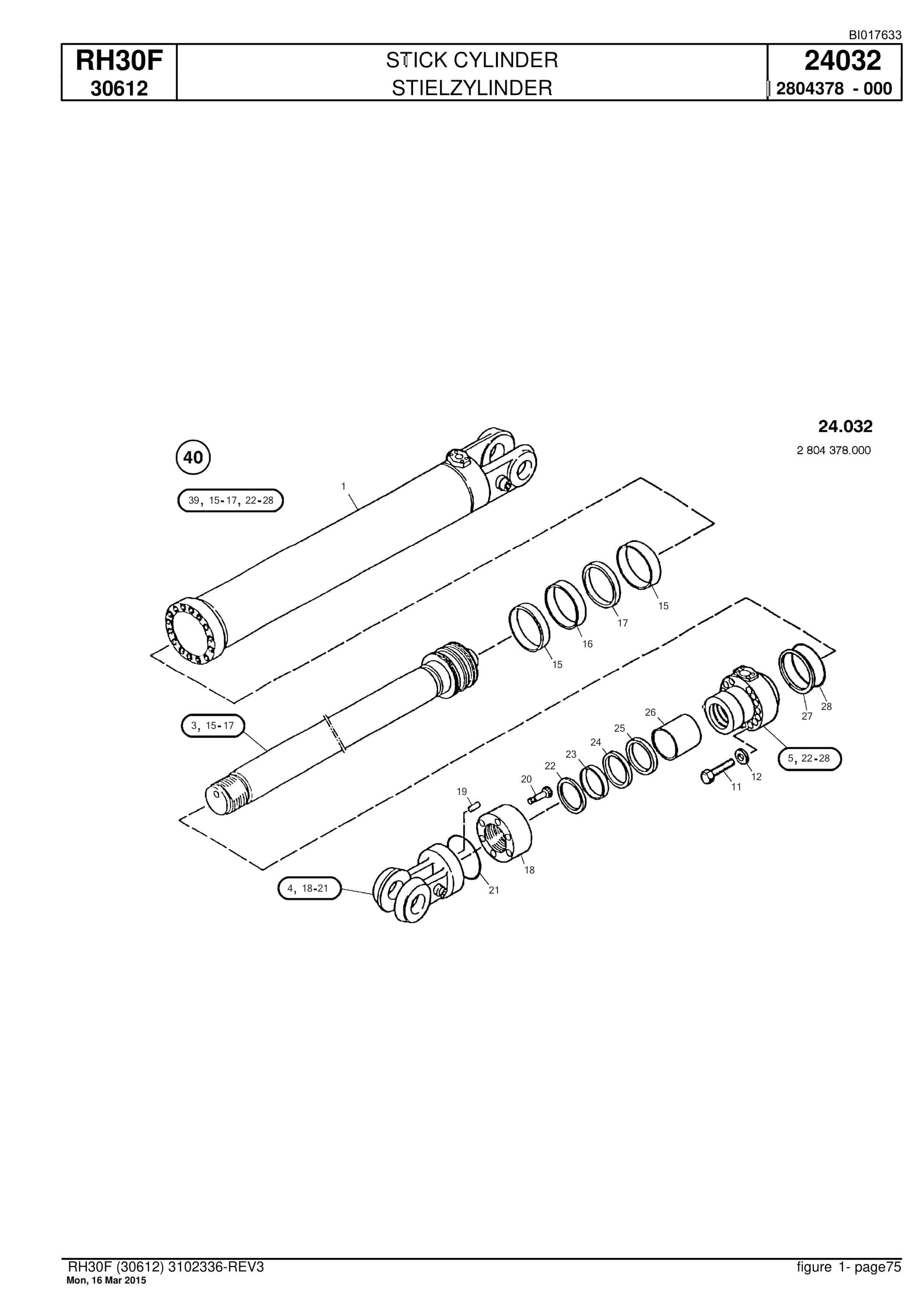 Caterpillar RH30F Hydraulic Shovel Spare Parts Manual BI017633-2