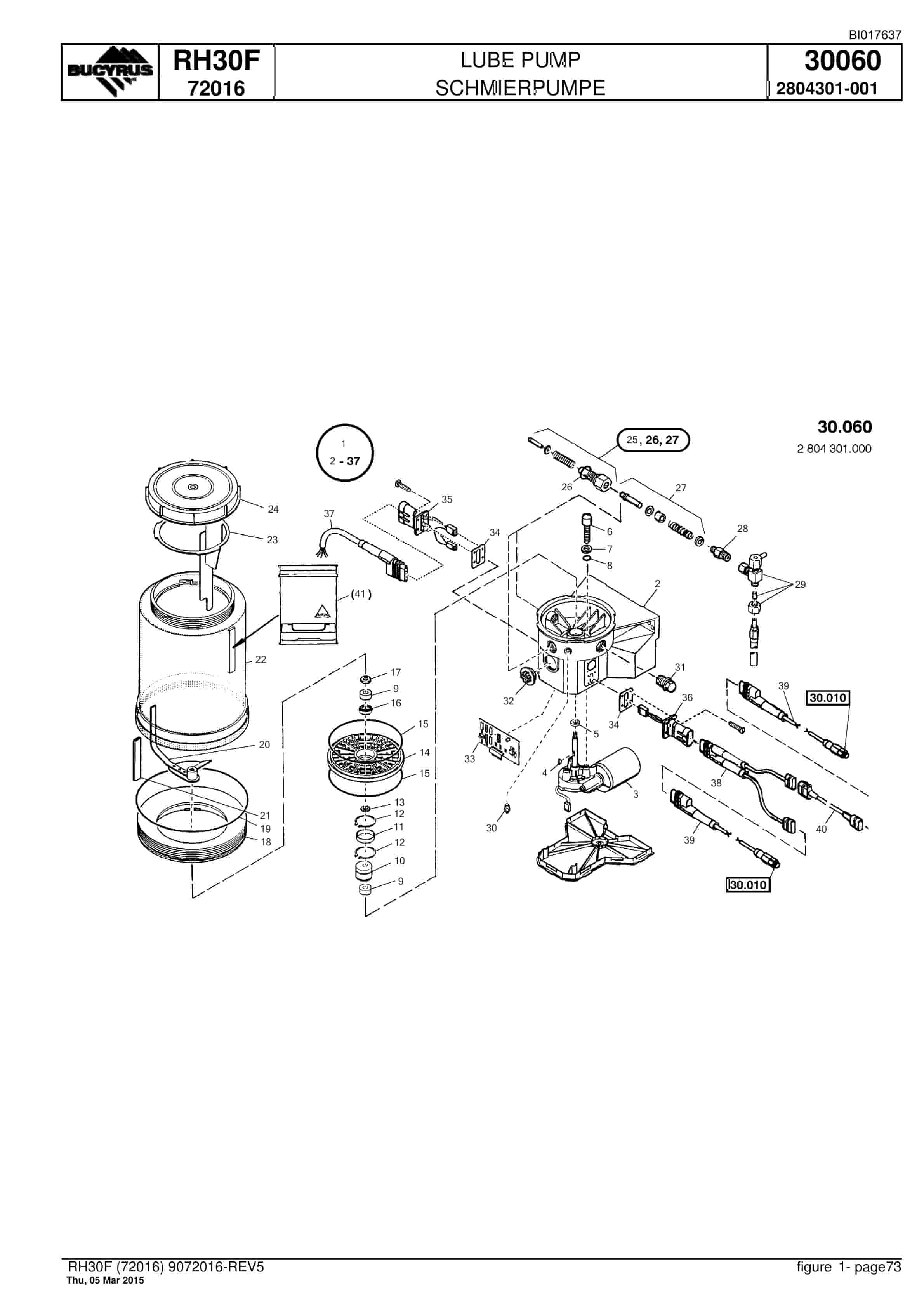 Caterpillar RH30F Hydraulic Shovel Spare Parts Manual BI017637-2