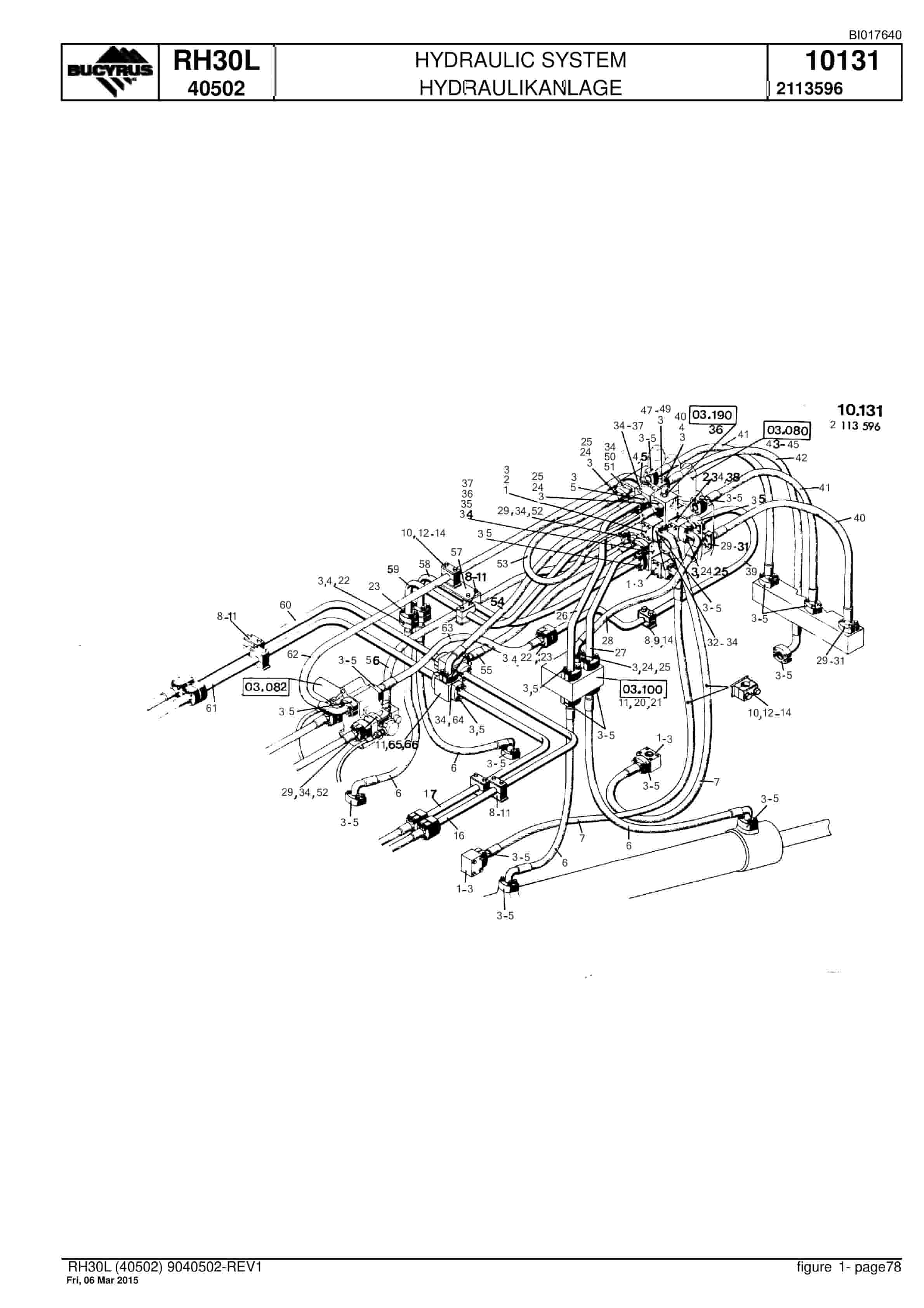 Caterpillar RH30L Hydraulic Shovel Spare Parts Manual BI017640-3