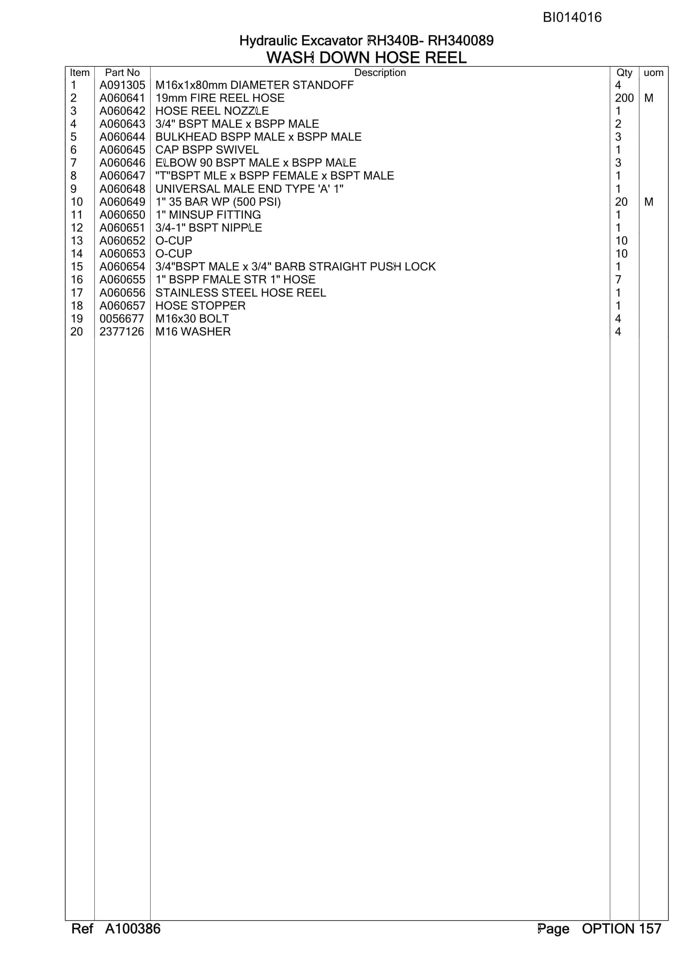 Caterpillar RH340B Hydraulic Excavator Parts Manual BI014016-4