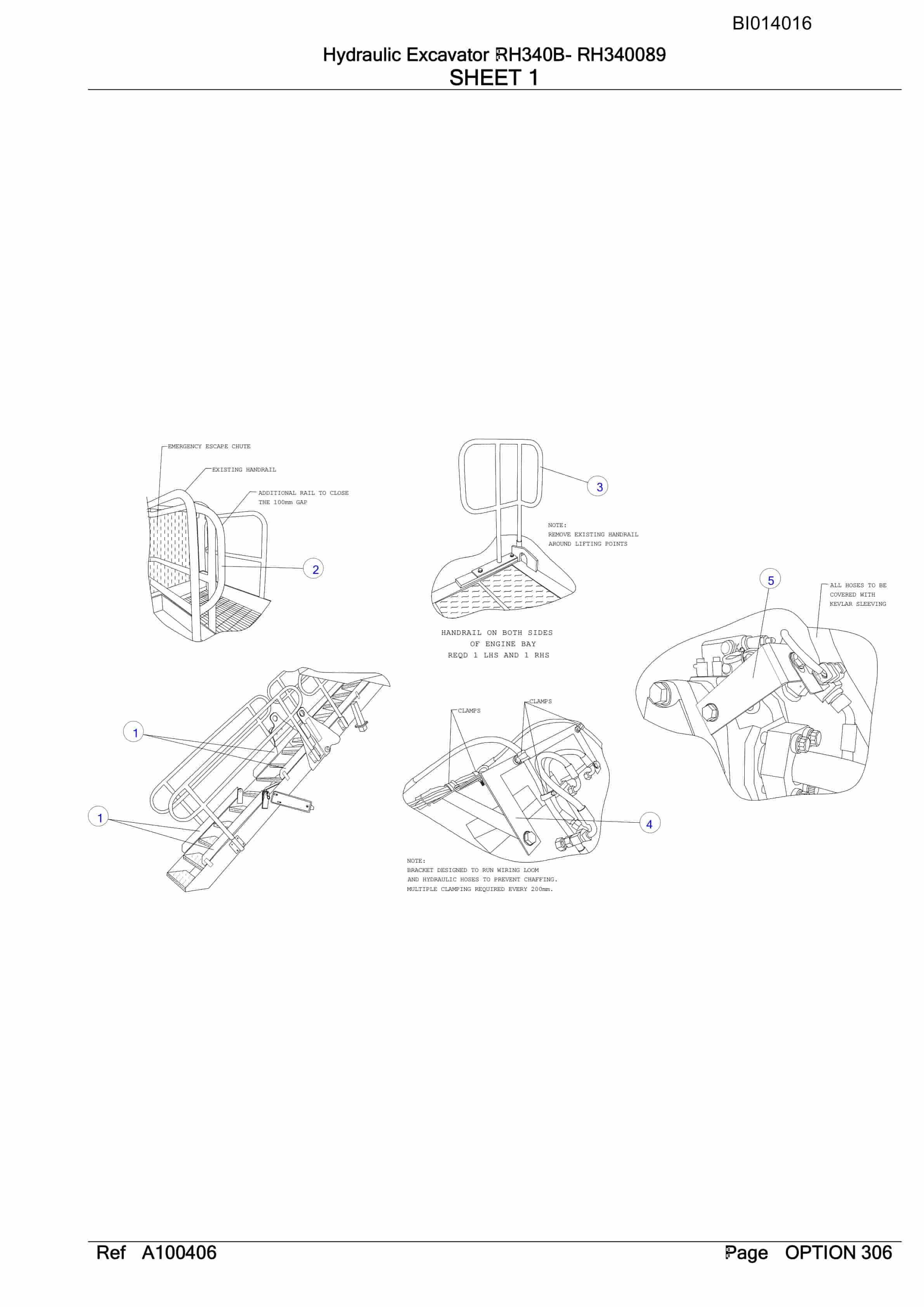 Caterpillar RH340B Hydraulic Excavator Parts Manual BI014016-5