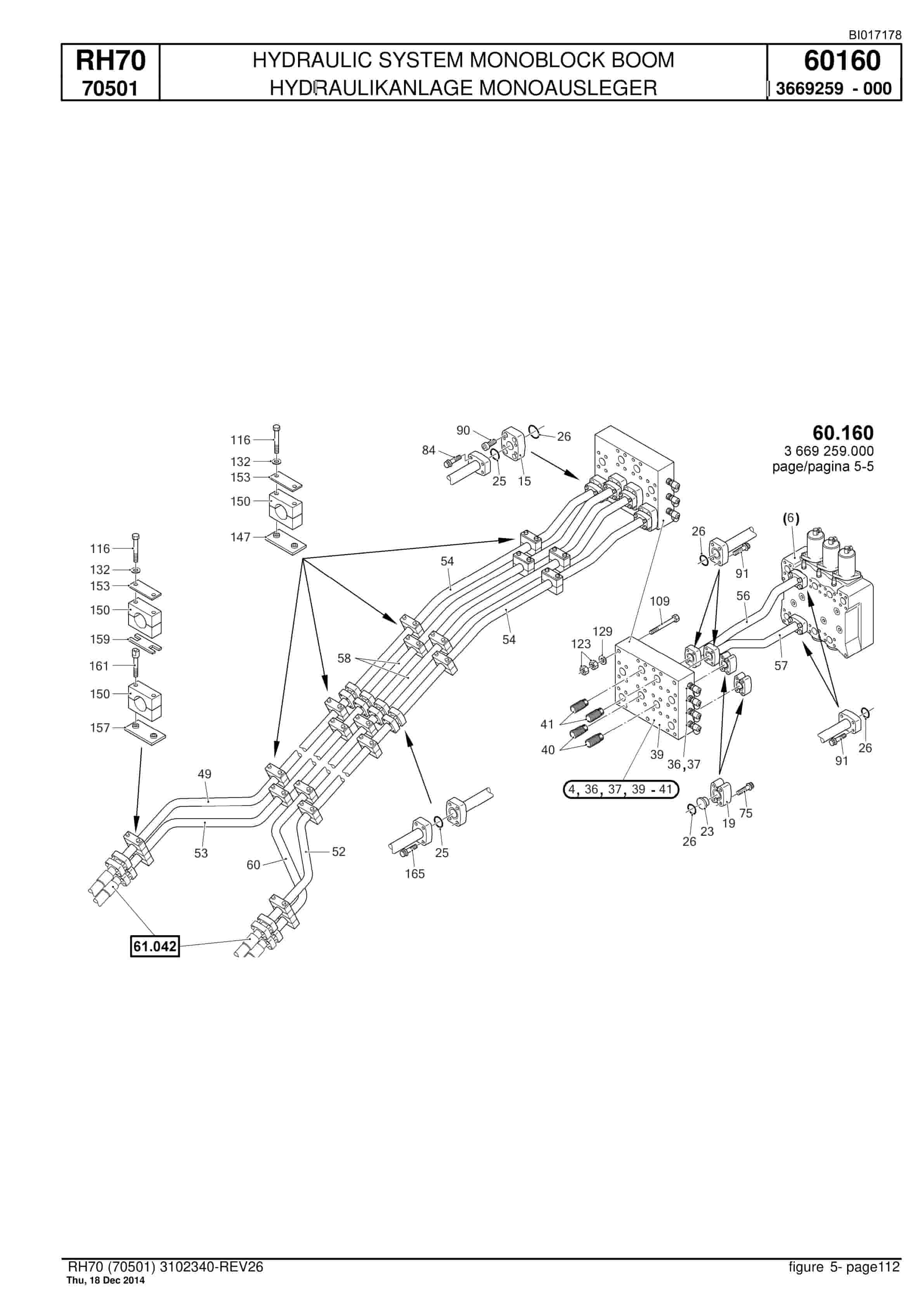 Caterpillar RH70 Hydraulic Shovel Spare Parts Manual BI017178-4