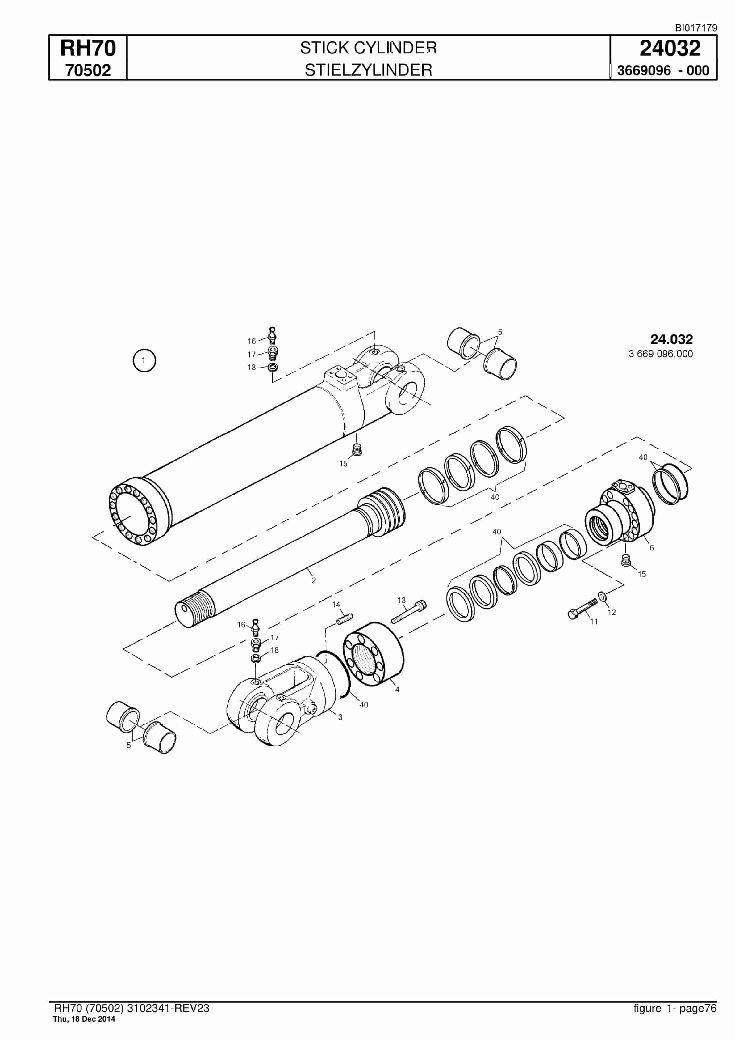 Caterpillar RH70 Hydraulic Shovel Spare Parts Manual BI017179-2