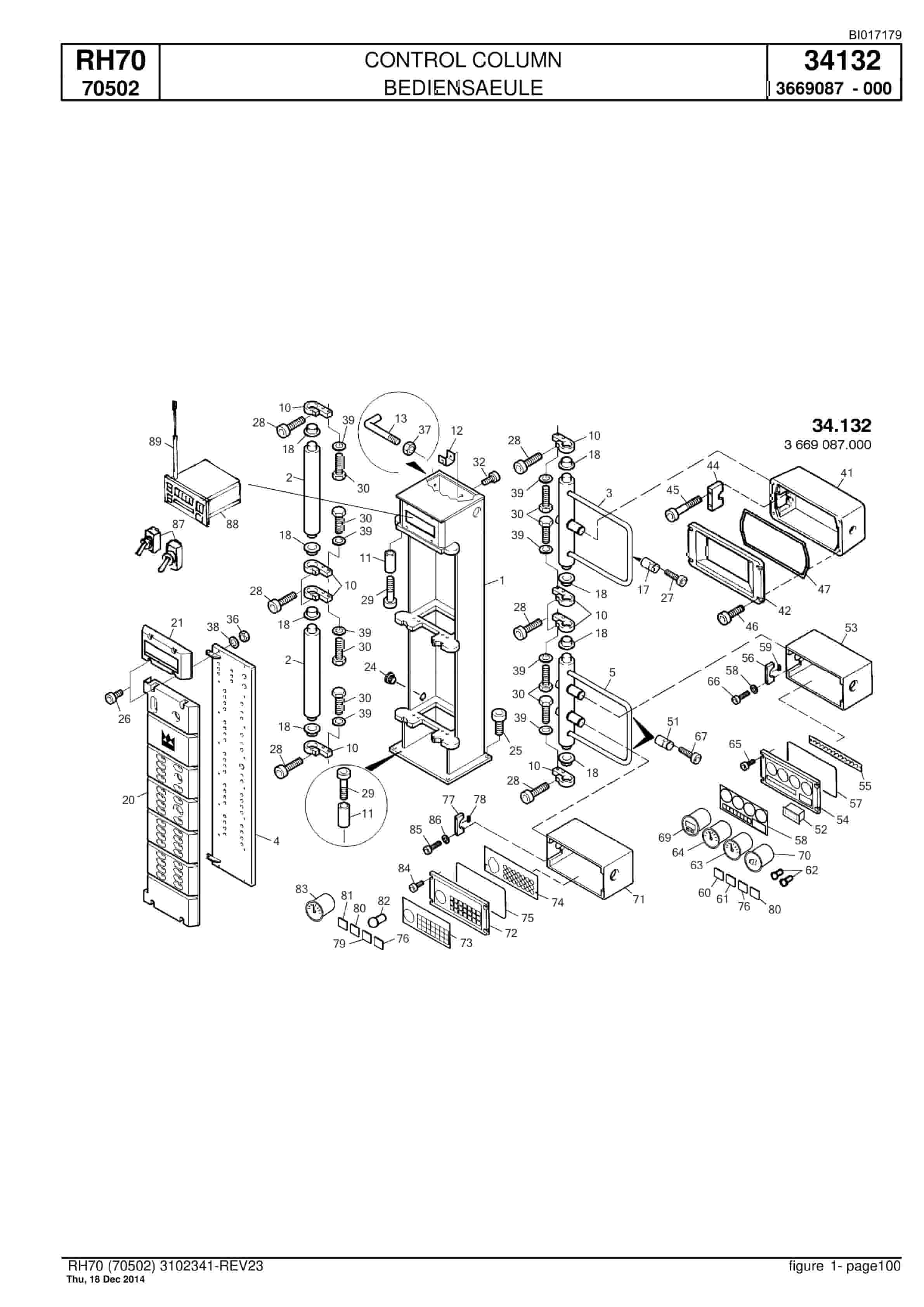 Caterpillar RH70 Hydraulic Shovel Spare Parts Manual BI017179-3