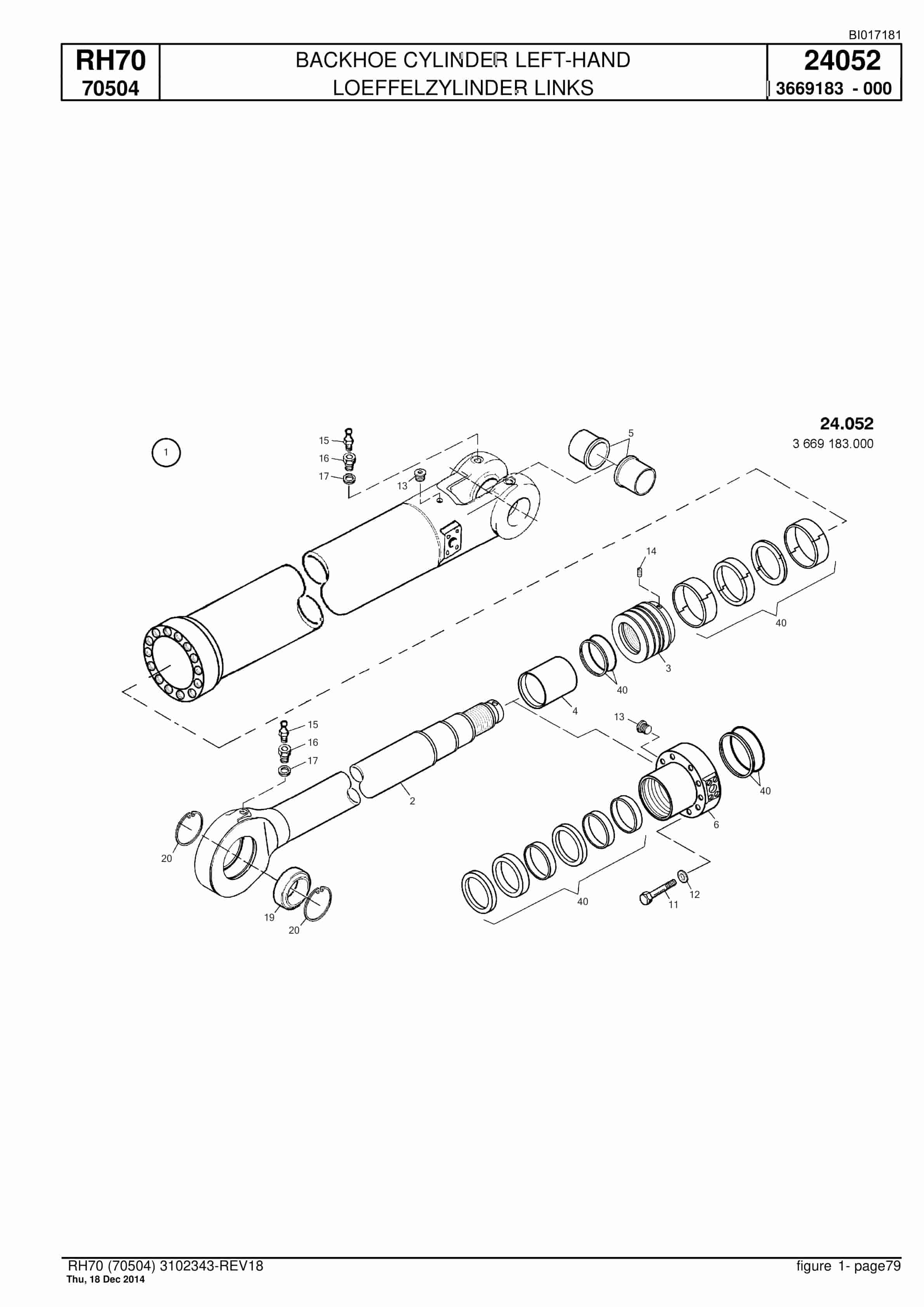 Caterpillar RH70 Hydraulic Shovel Spare Parts Manual BI017181-2