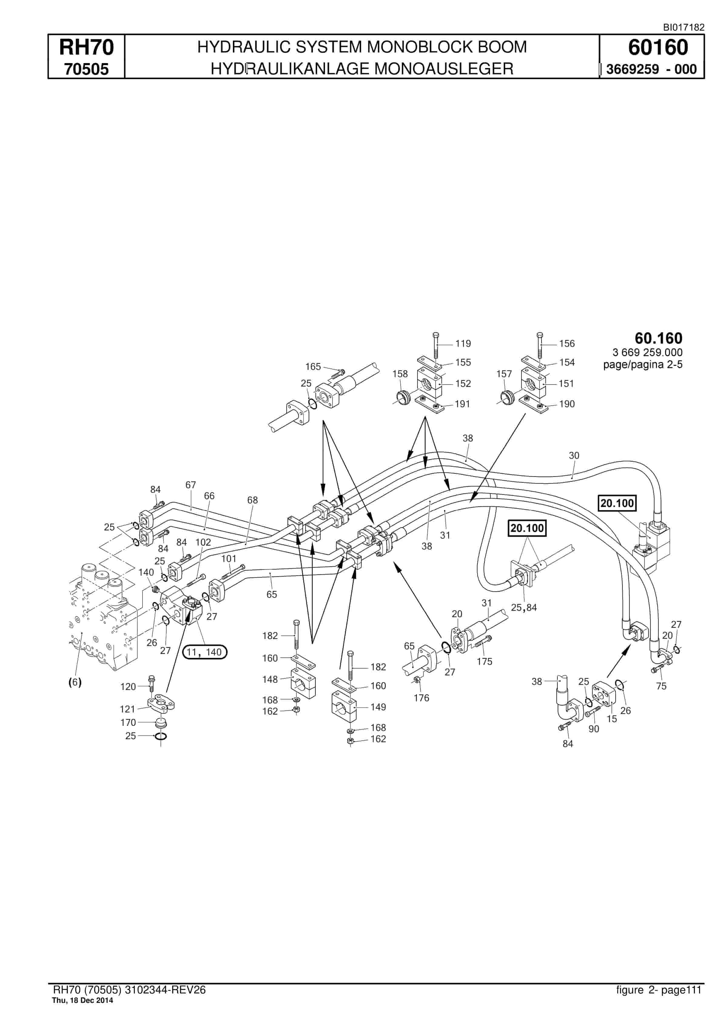 Caterpillar RH70 Hydraulic Shovel Spare Parts Manual BI017182-4