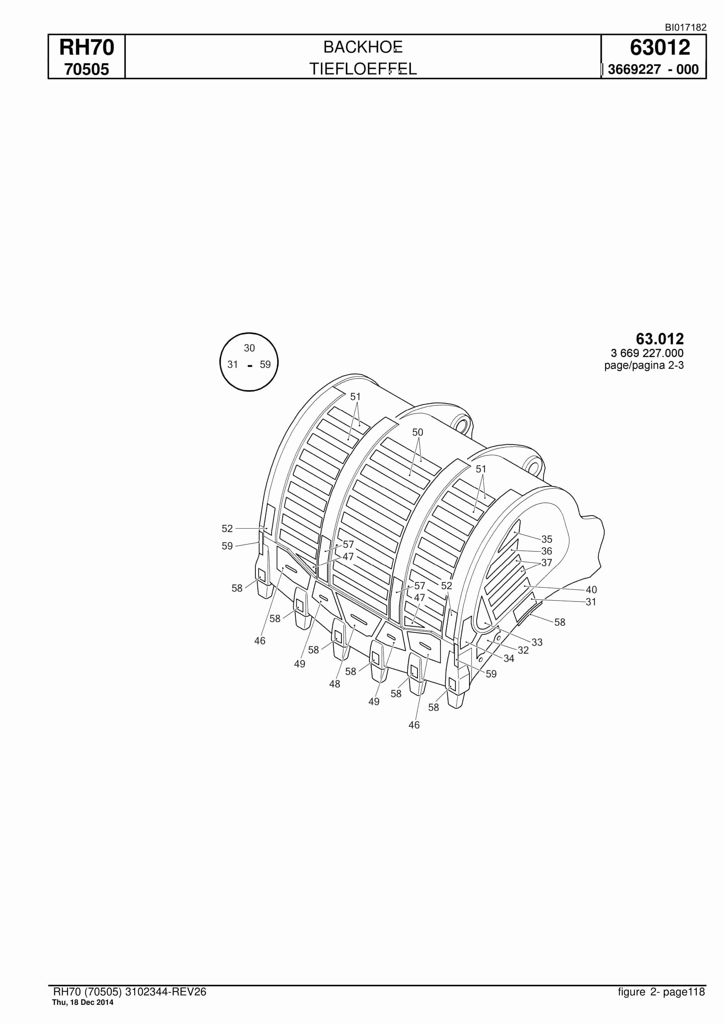 Caterpillar RH70 Hydraulic Shovel Spare Parts Manual BI017182-5