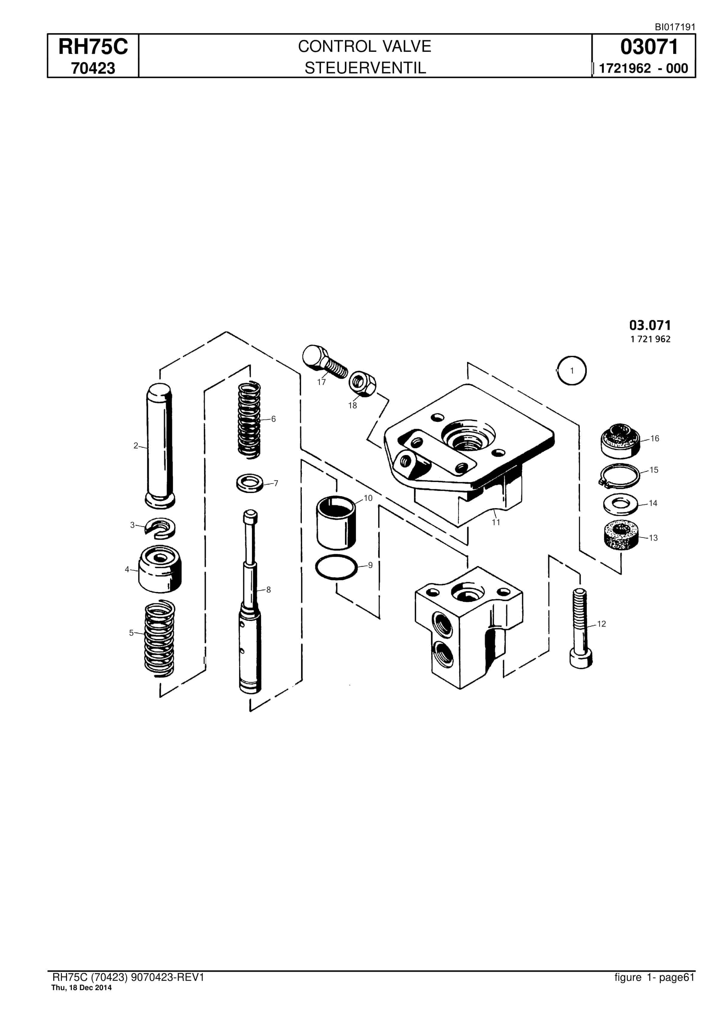 Caterpillar RH75C FS Hydraulic Shovel Spare Parts Manual BI017191-2
