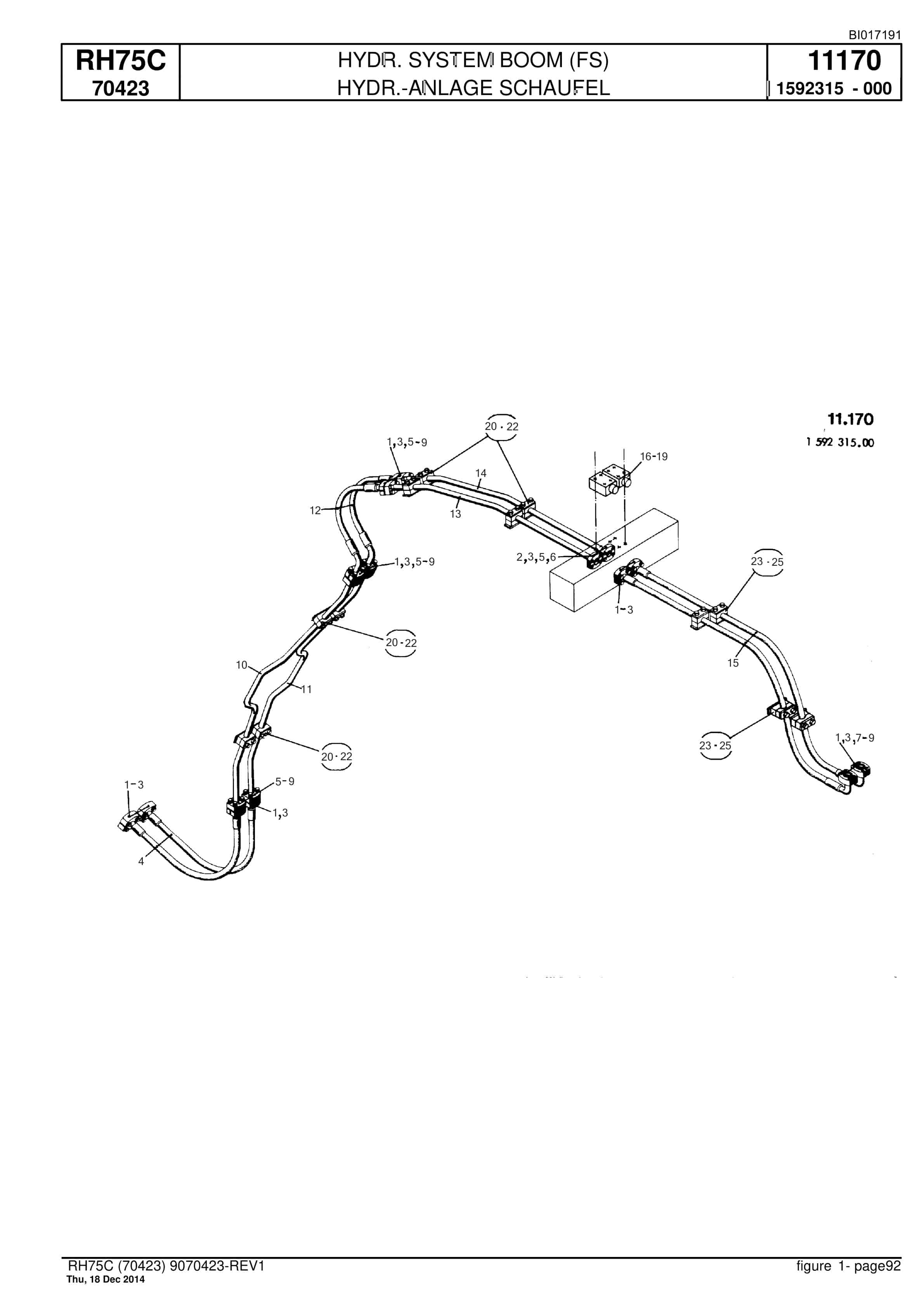 Caterpillar RH75C FS Hydraulic Shovel Spare Parts Manual BI017191-4