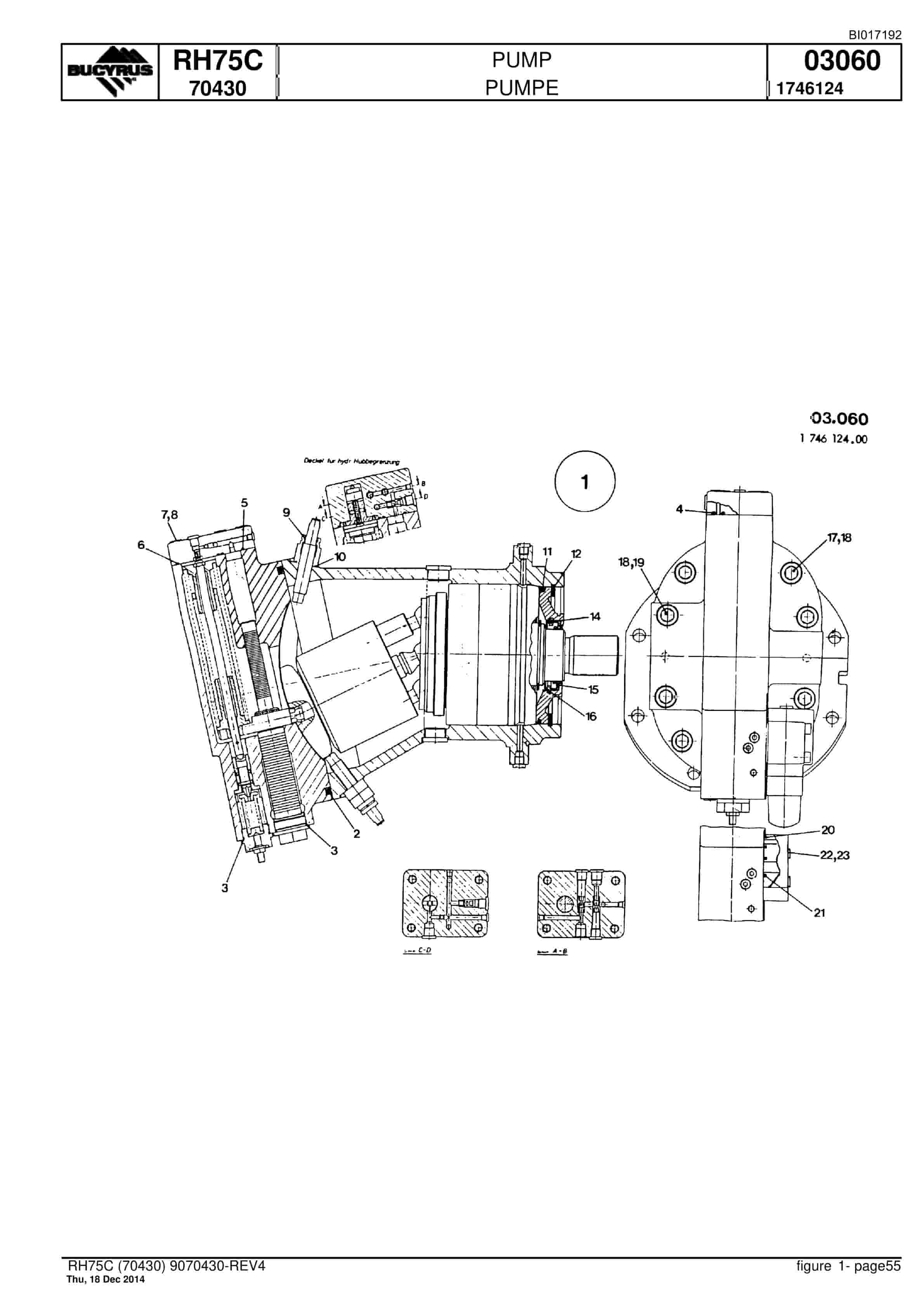 Caterpillar RH75C FS Hydraulic Shovel Spare Parts Manual BI017192-2