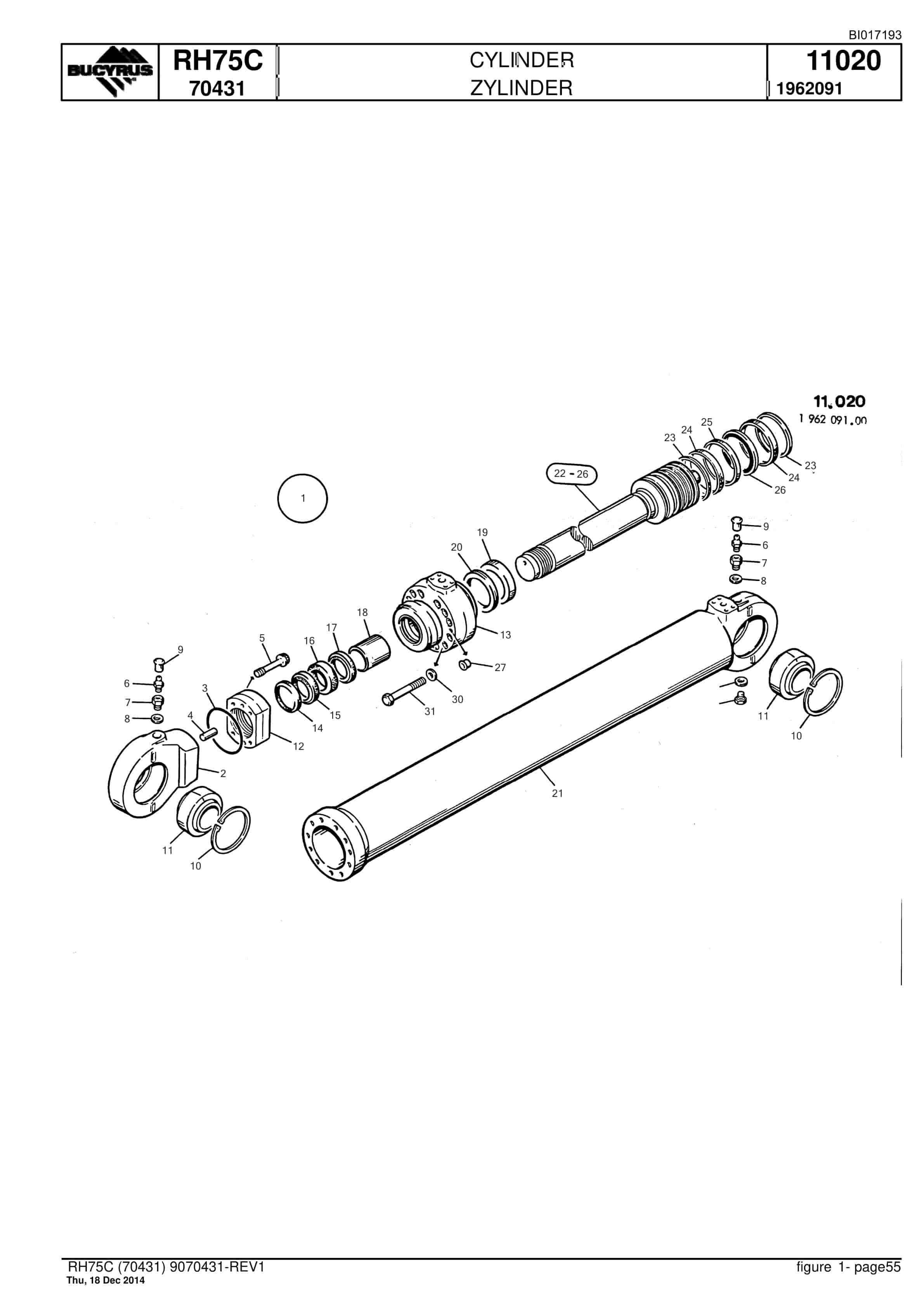Caterpillar RH75C FS Hydraulic Shovel Spare Parts Manual BI017193-4