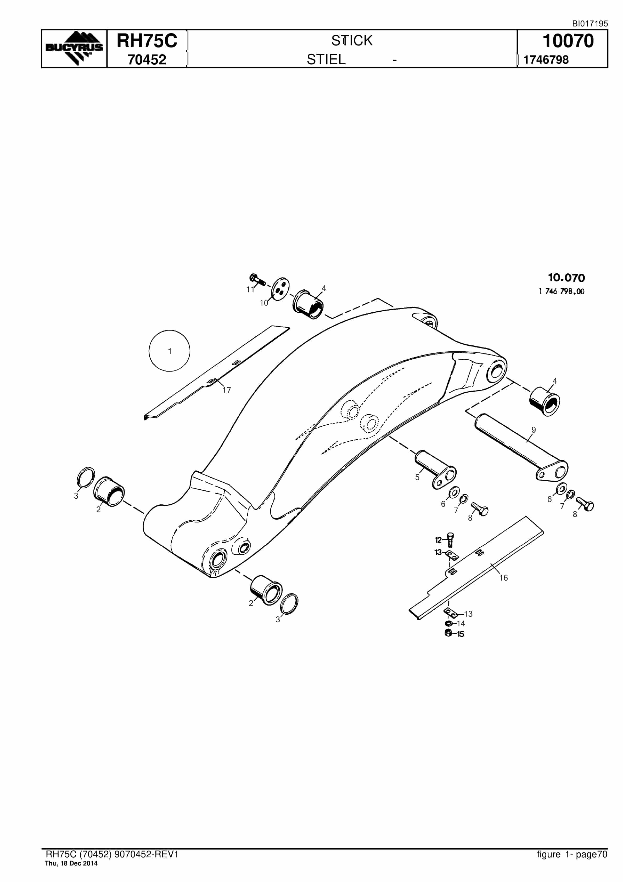 Caterpillar RH75C FS Hydraulic Shovel Spare Parts Manual BI017195-3