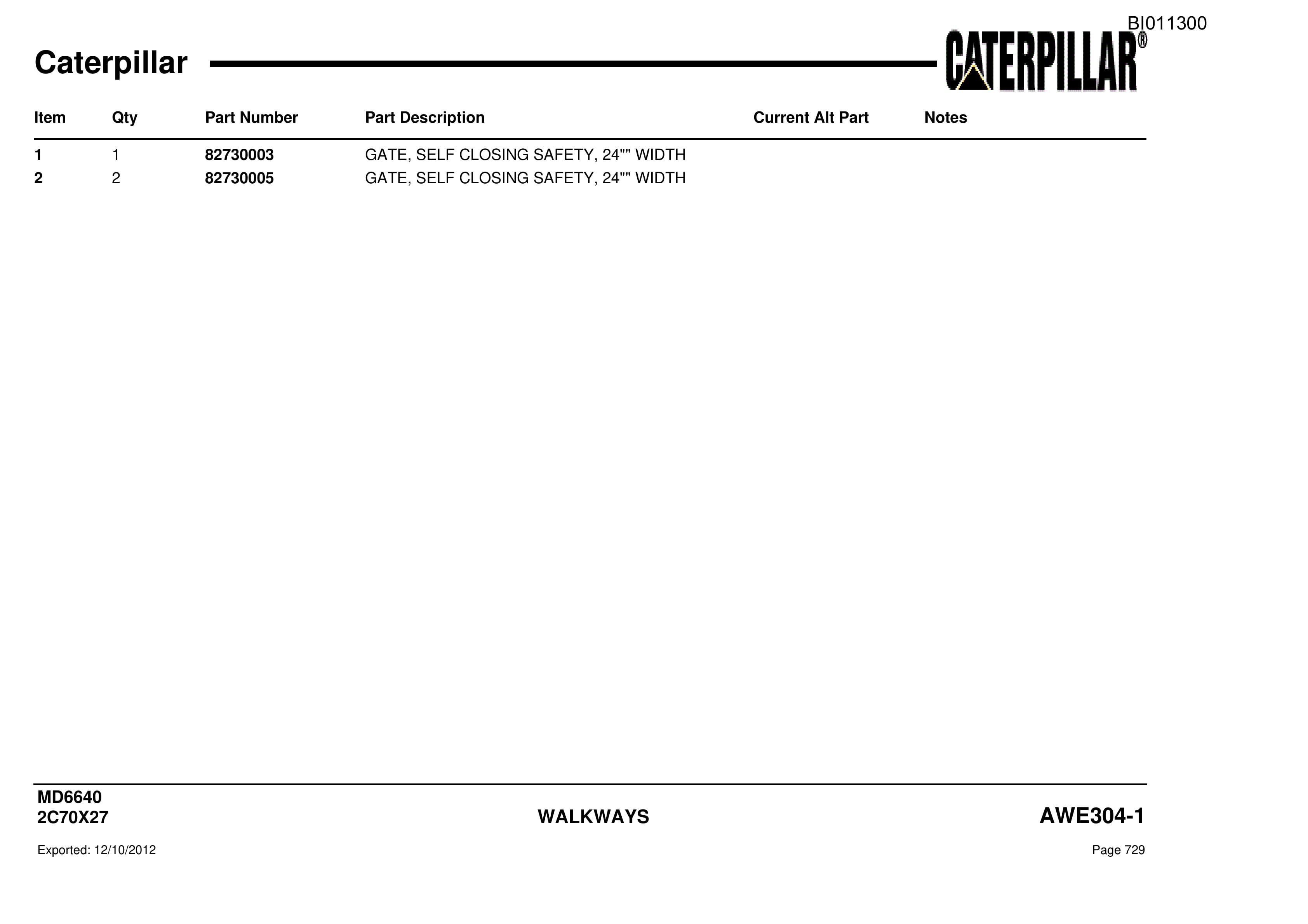 Caterpillar Rotary Drill Parts Manual BI011300-3
