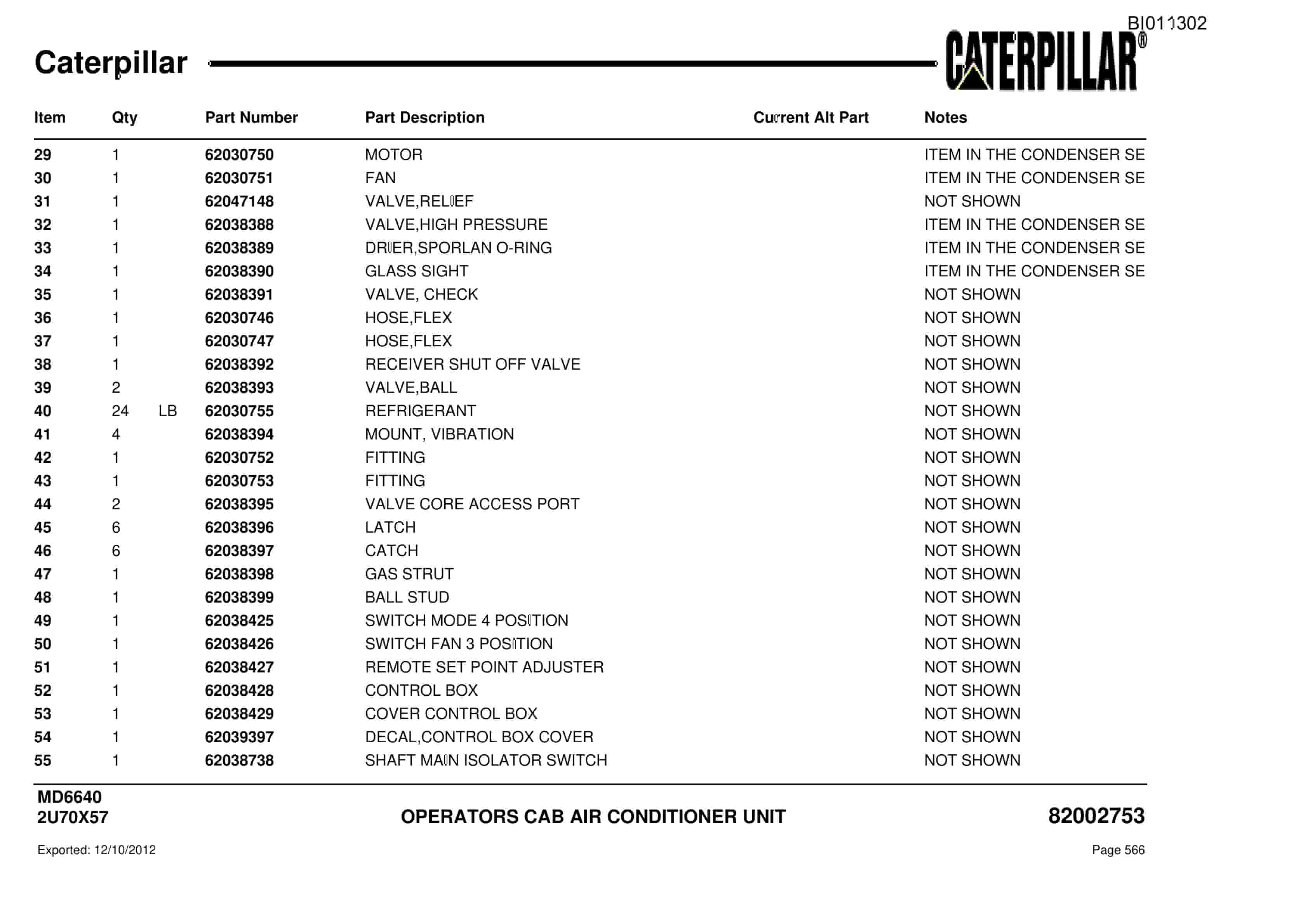 Caterpillar Rotary Drill Parts Manual BI011302-2