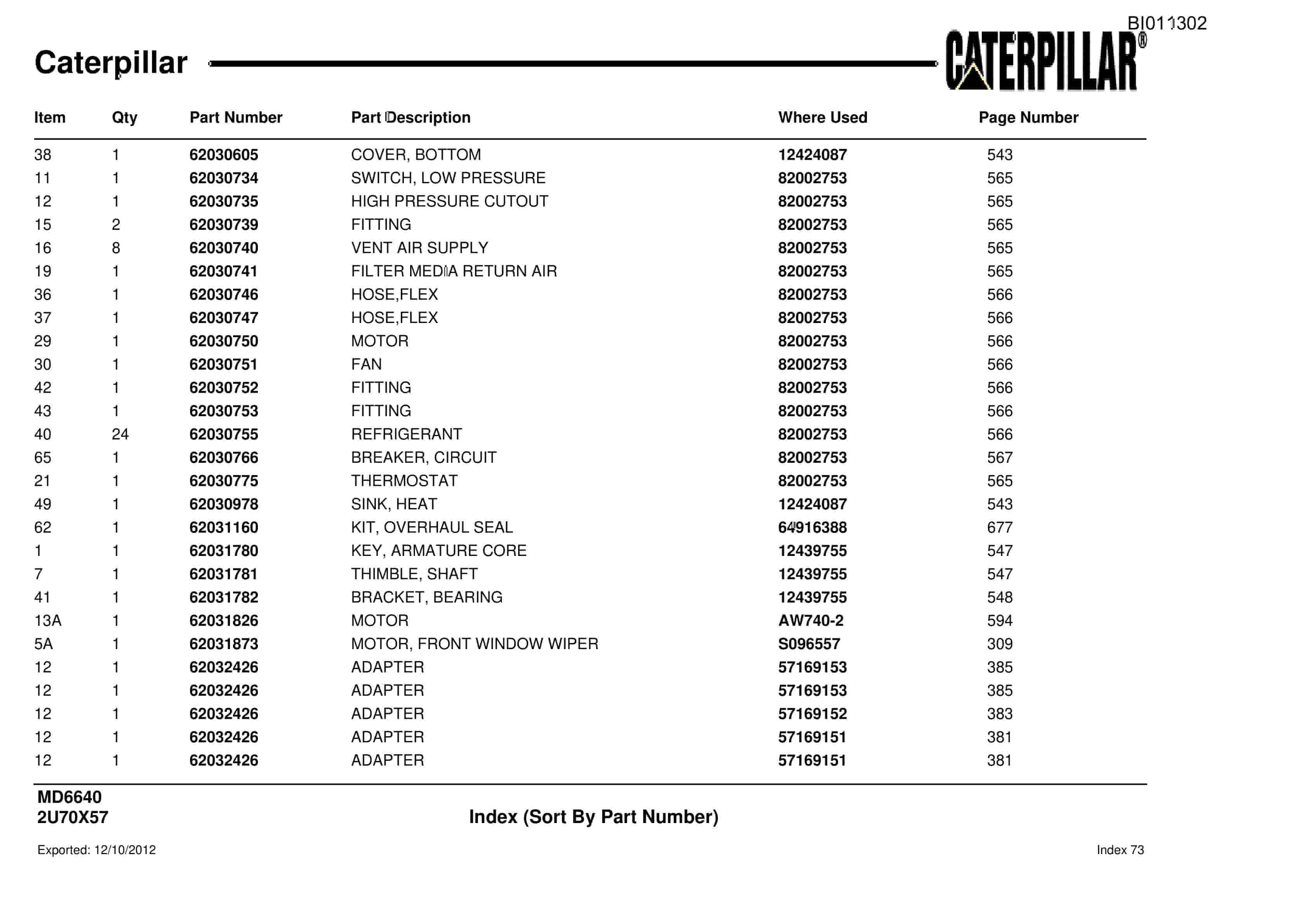 Caterpillar Rotary Drill Parts Manual BI011302-4