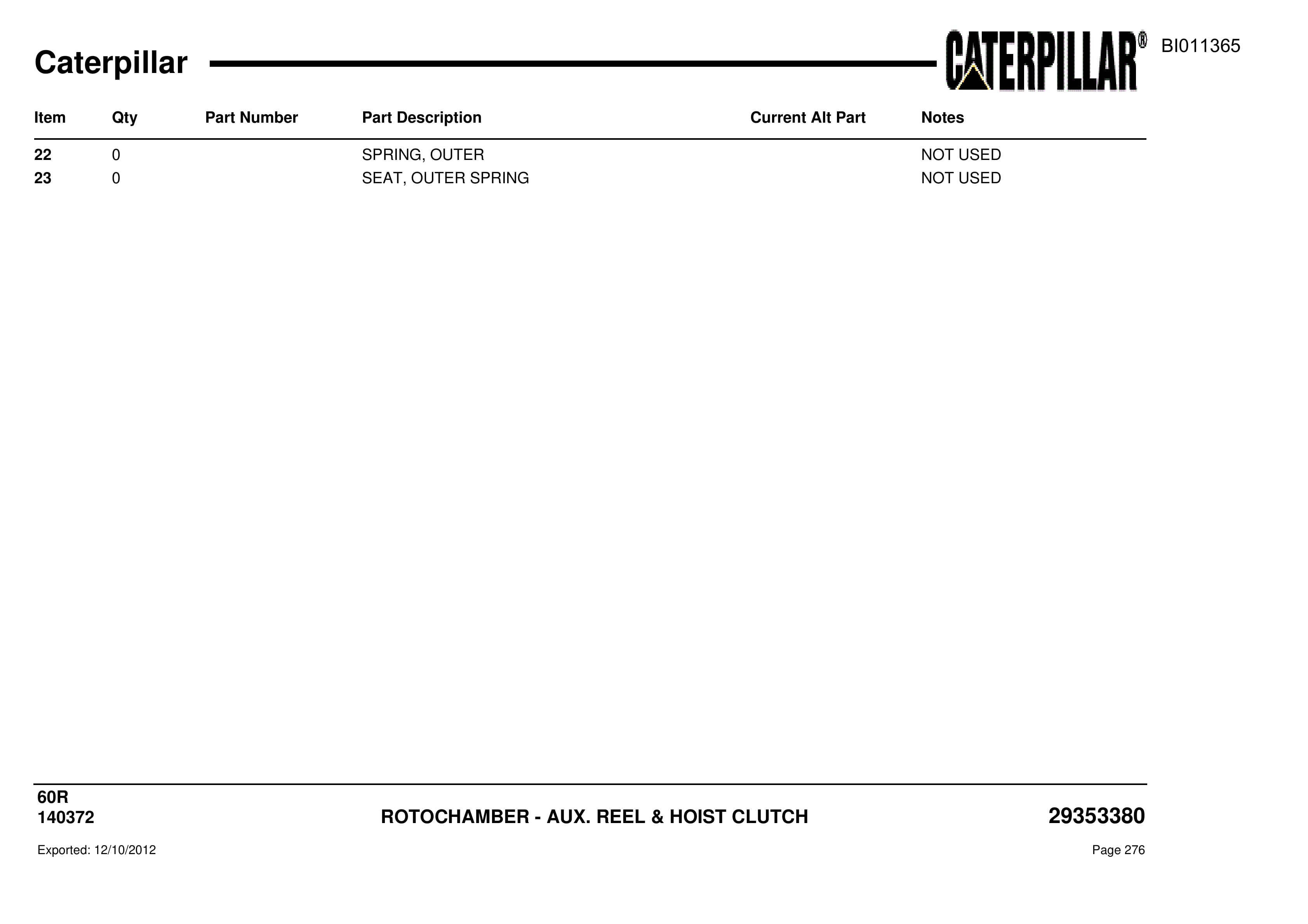 Caterpillar Rotary Drill Parts Manual BI011365-2