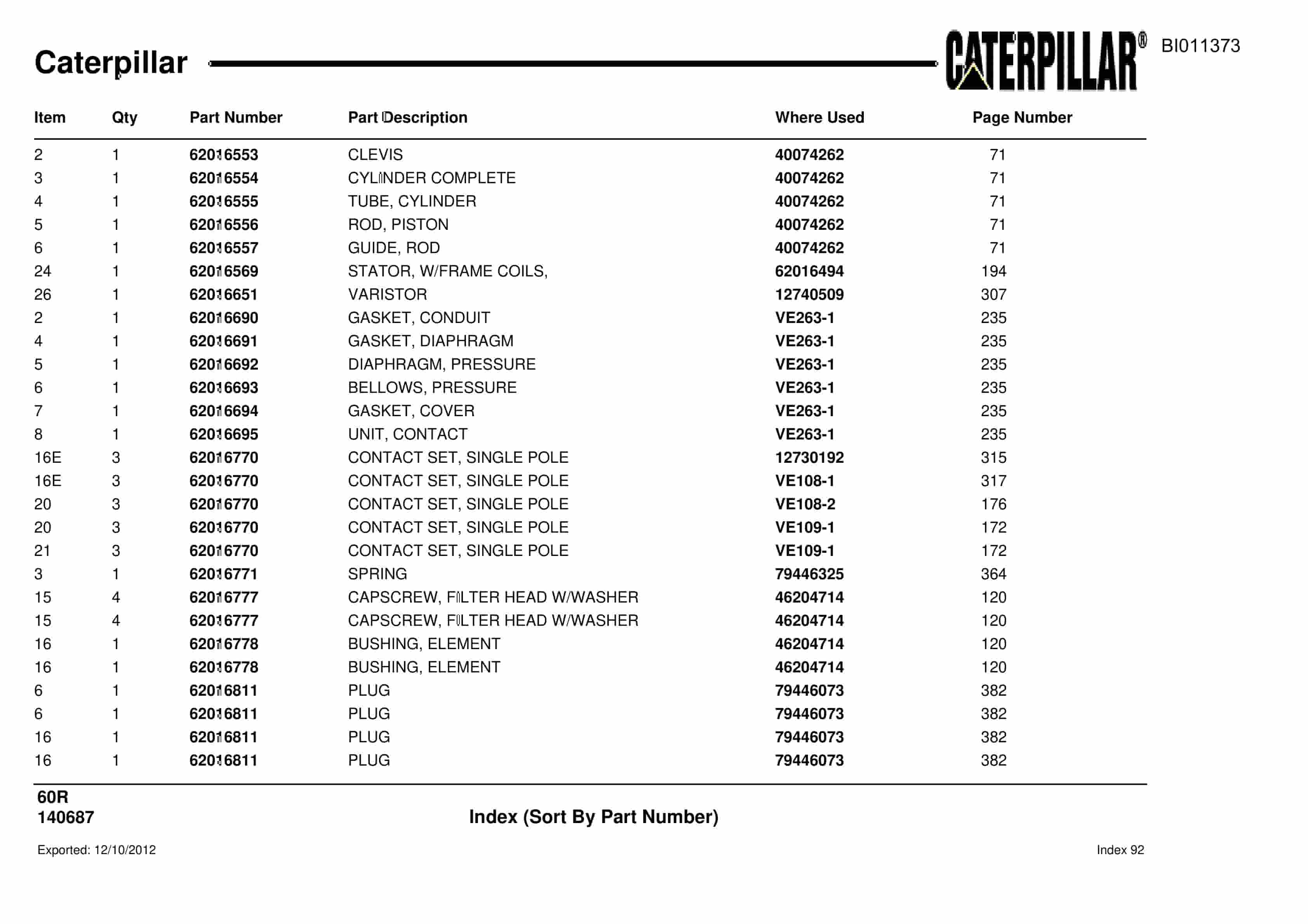 Caterpillar Rotary Drill Parts Manual BI011373-4