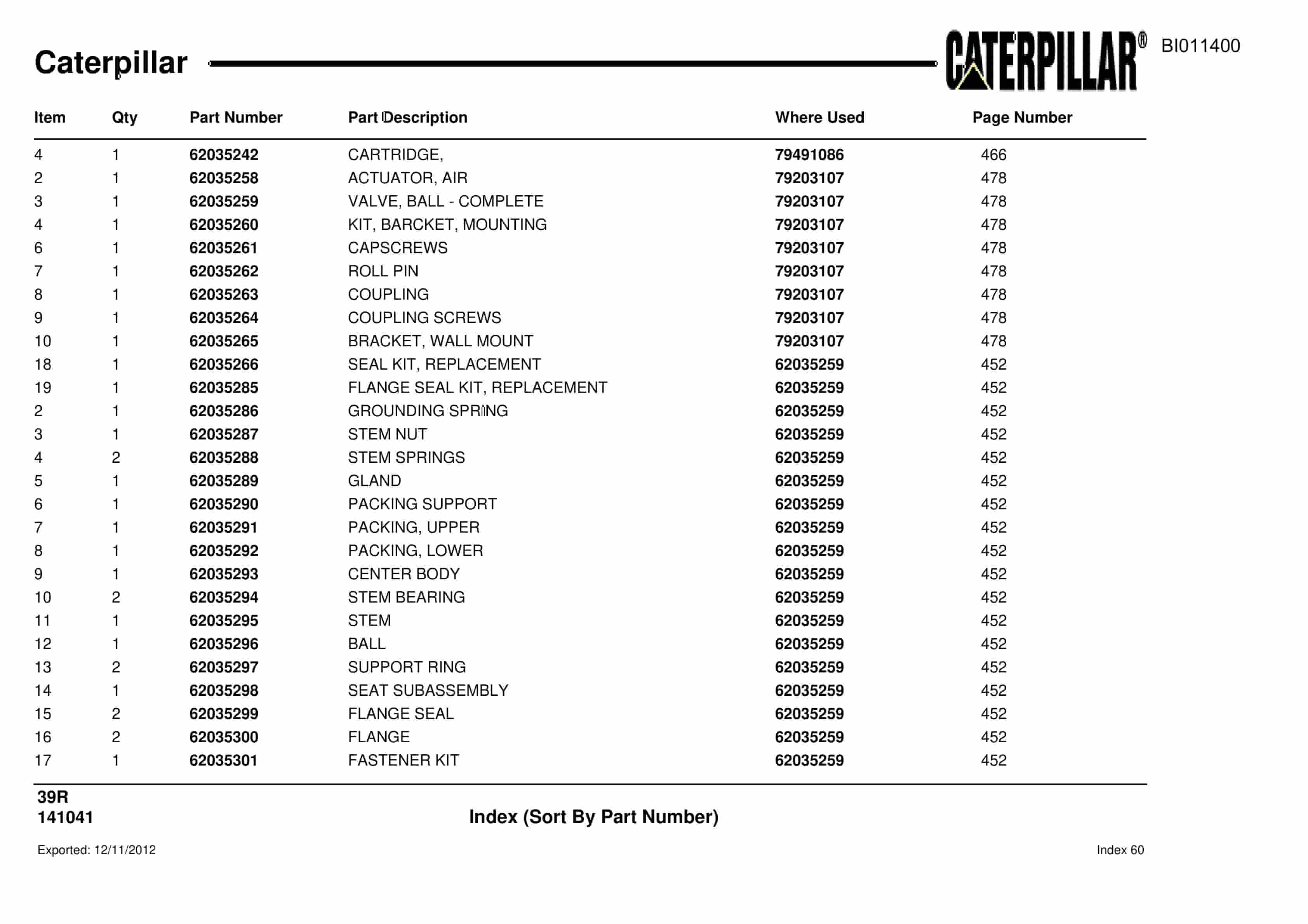 Caterpillar Rotary Drill Parts Manual BI011400-4