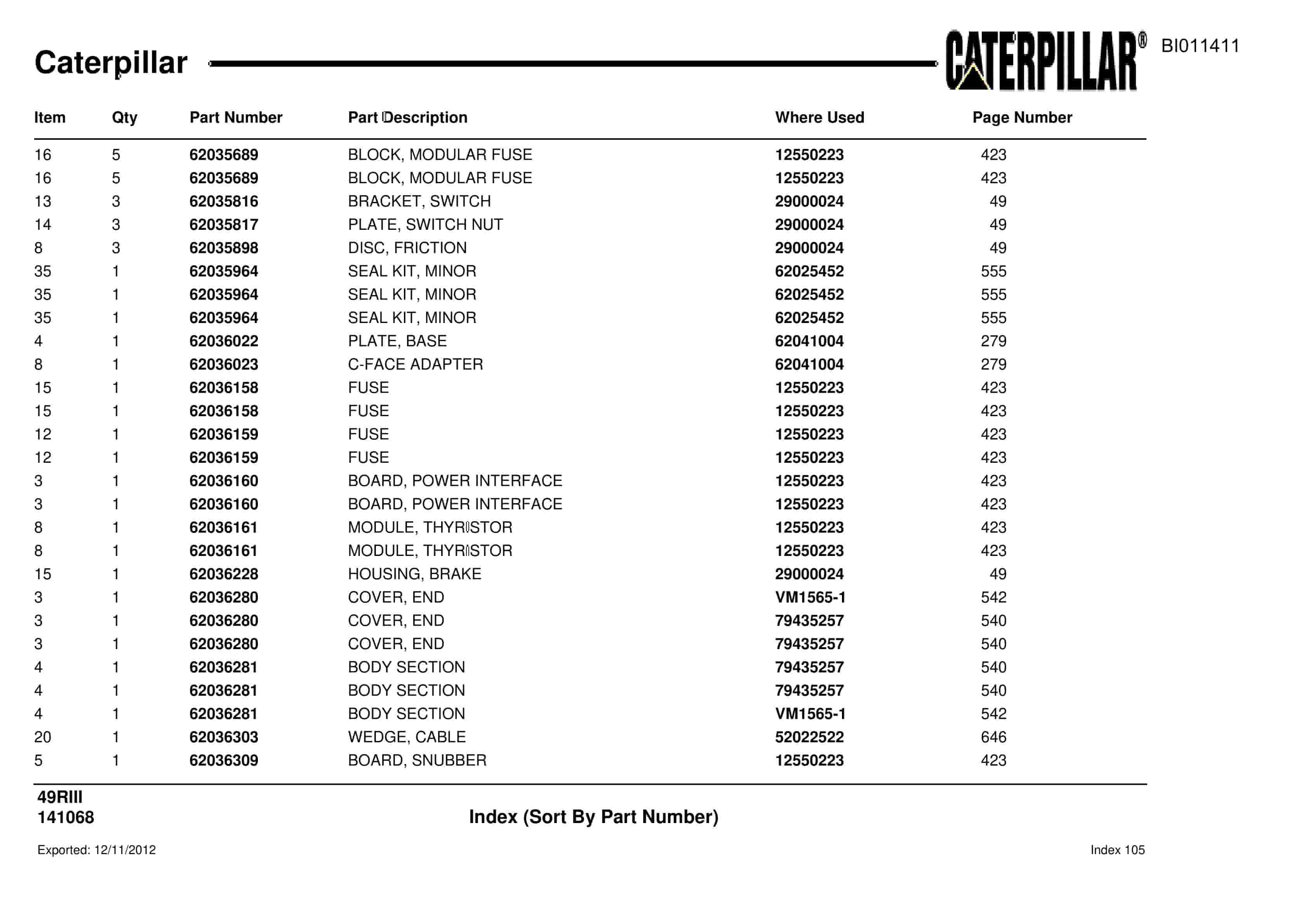 Caterpillar Rotary Drill Parts Manual BI011411-4