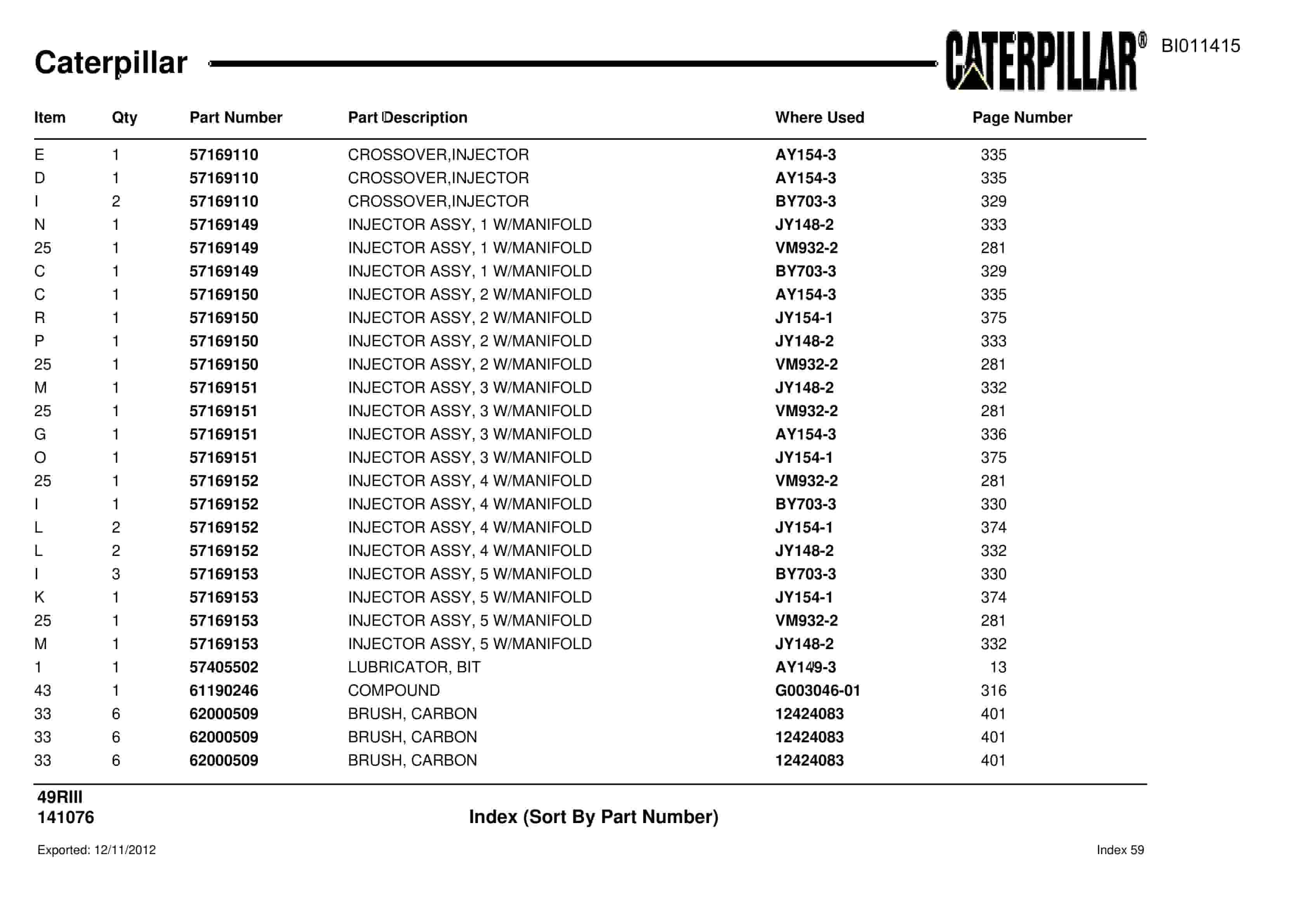 Caterpillar Rotary Drill Parts Manual BI011415-4