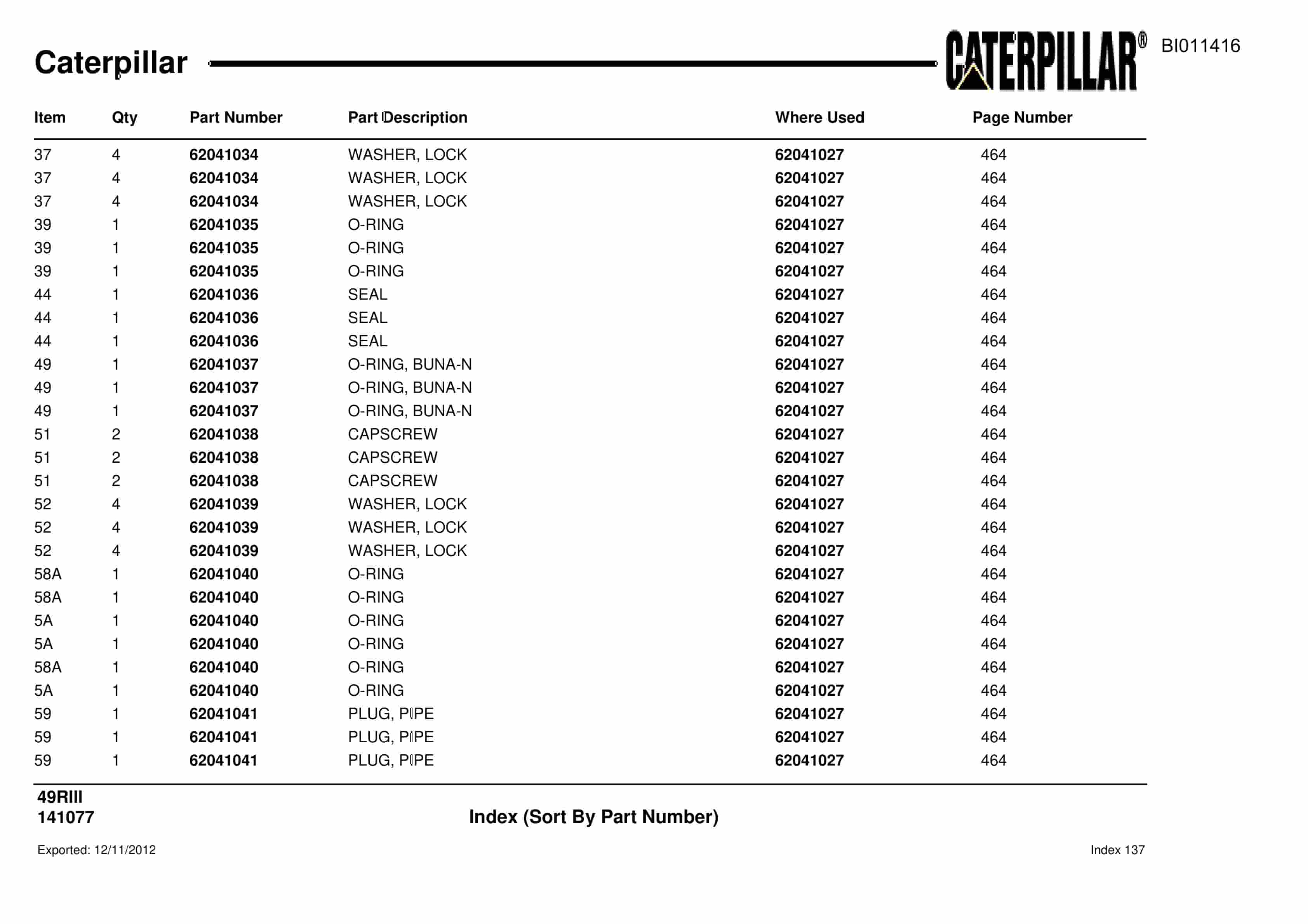 Caterpillar Rotary Drill Parts Manual BI011416-4