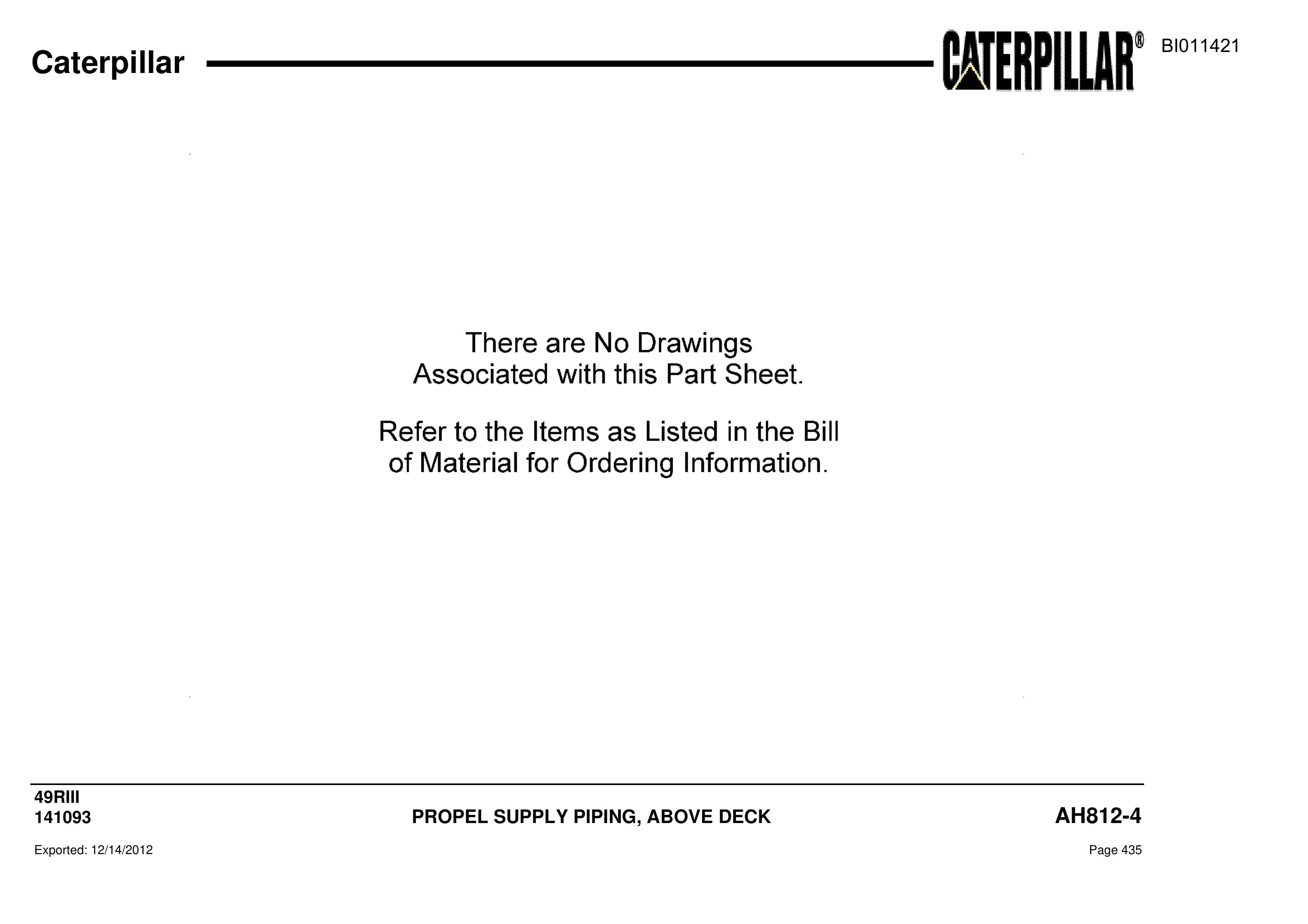 Caterpillar Rotary Drill Parts Manual BI011421-2