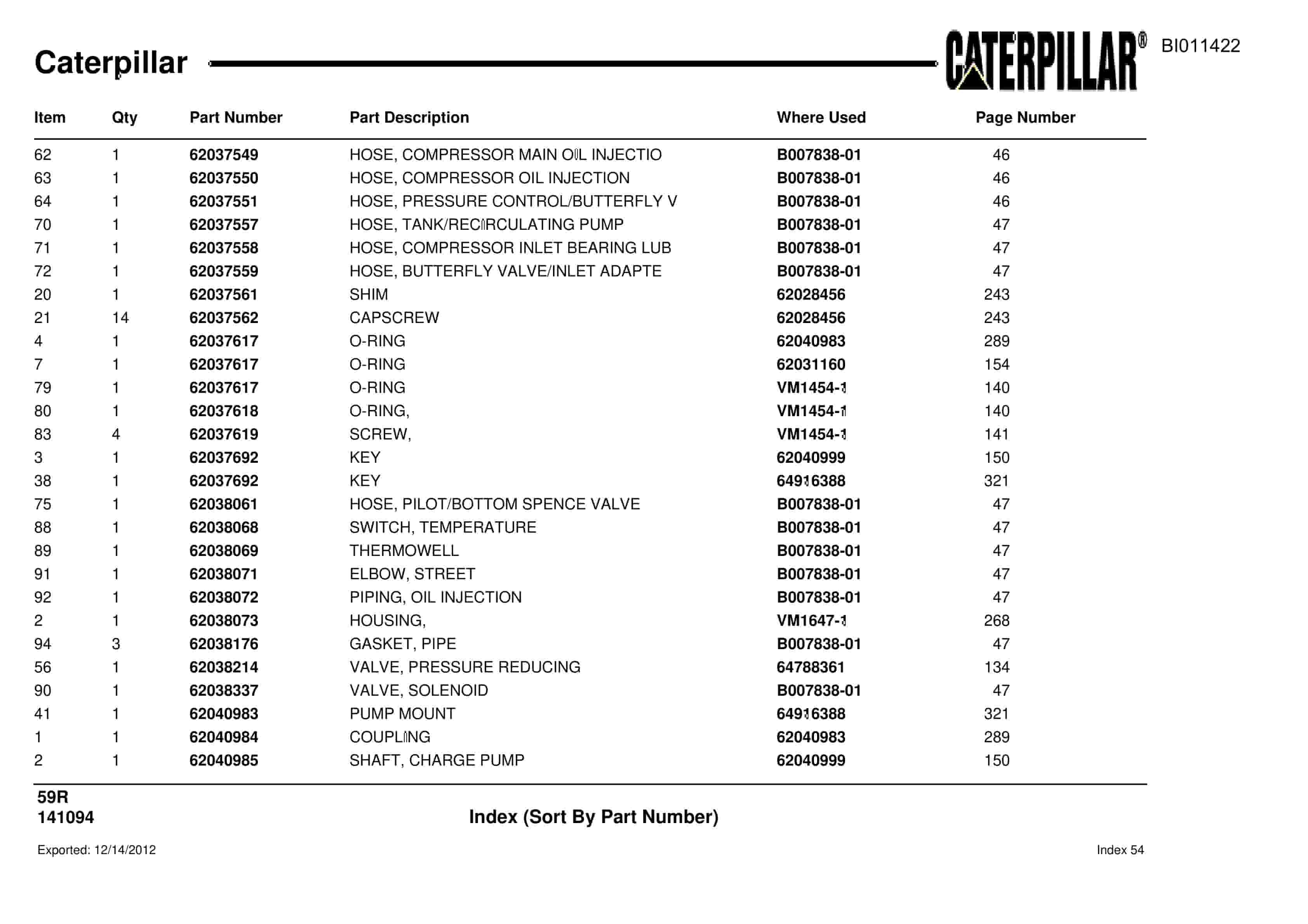 Caterpillar Rotary Drill Parts Manual BI011422-4