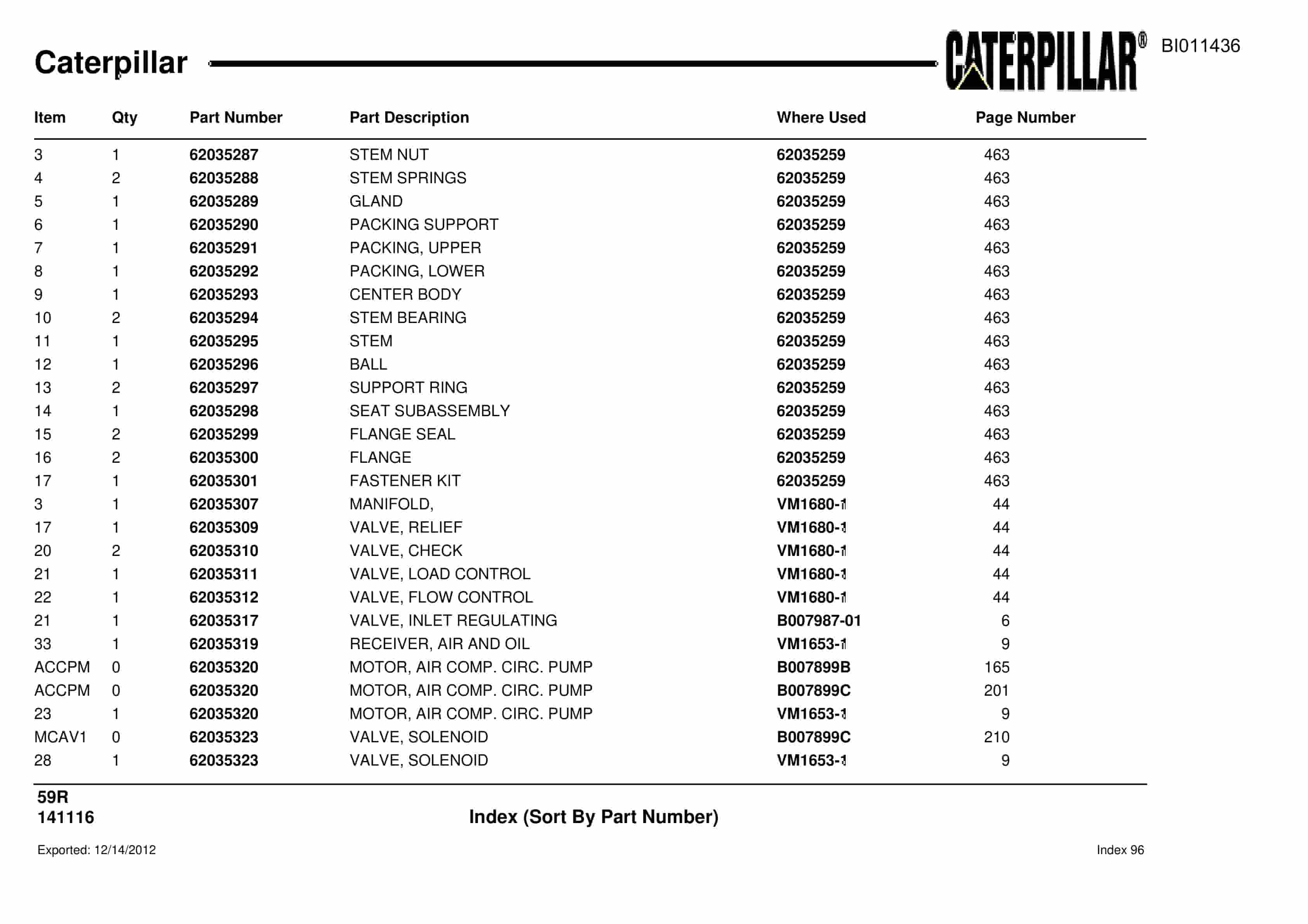 Caterpillar Rotary Drill Parts Manual BI011436-4