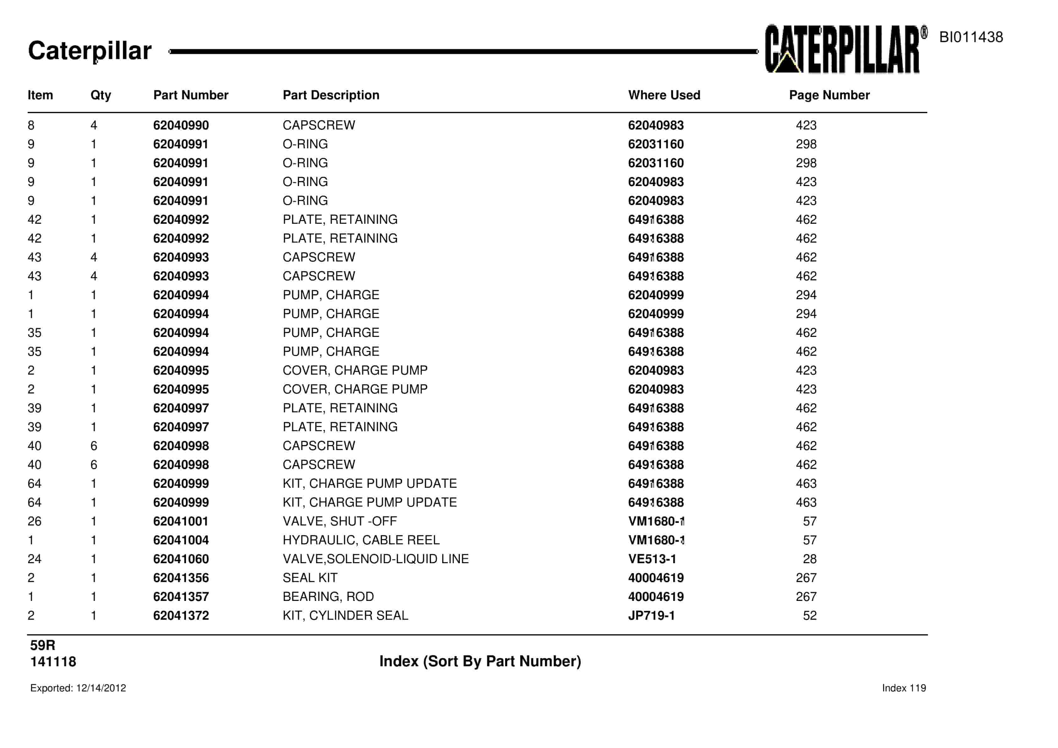 Caterpillar Rotary Drill Parts Manual BI011438-4