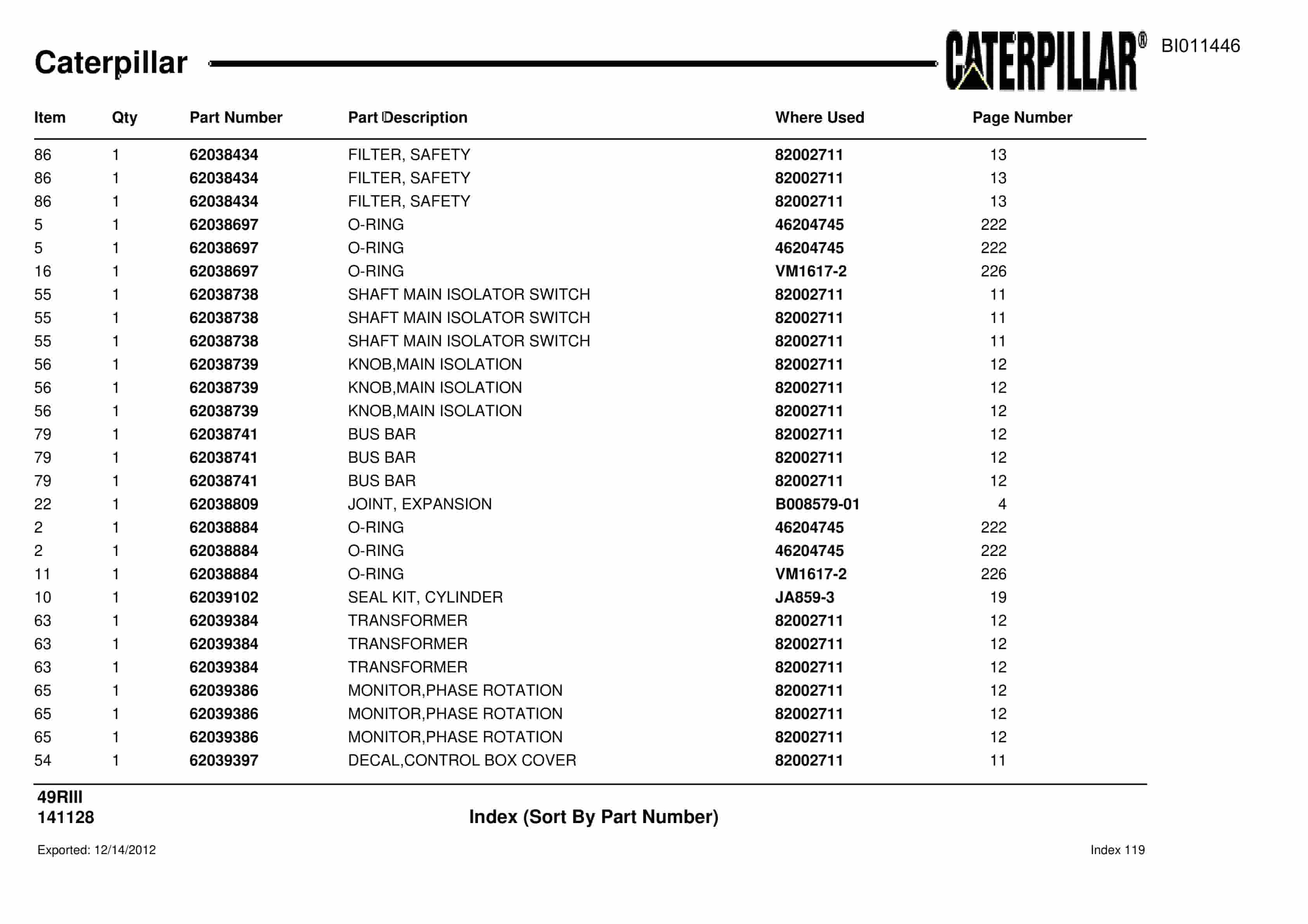 Caterpillar Rotary Drill Parts Manual BI011446-4